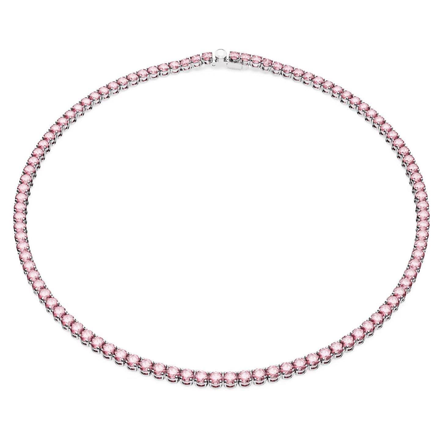 Swarovski Matrix Pink Tennis Necklace | 0135261 | Beaverbrooks the ...