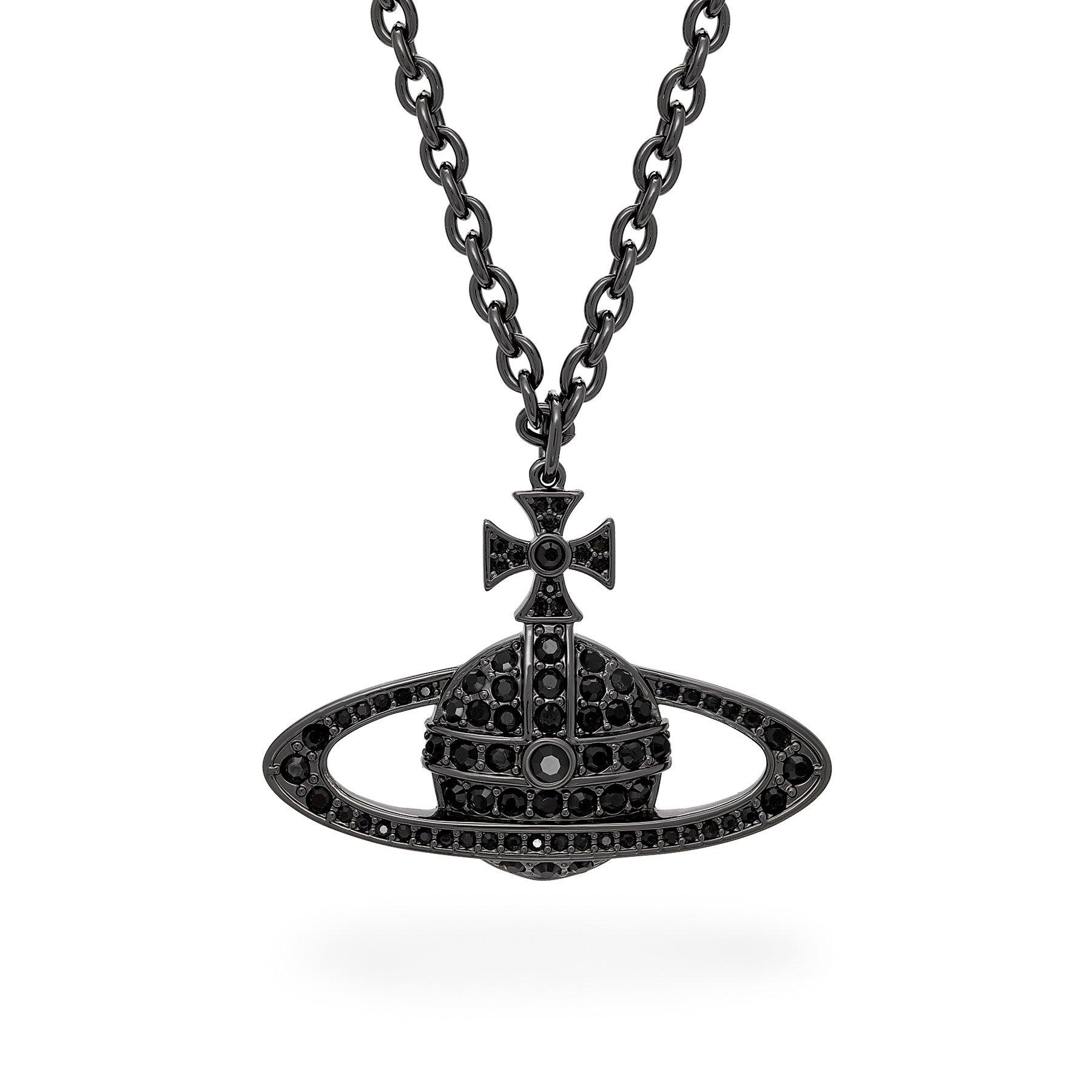 【Vivienne Westwood】 Bas Relief Orb Pendant Black Diamond Vivienne Westwood Bas Relief Black Crystal Pendant | 0136095