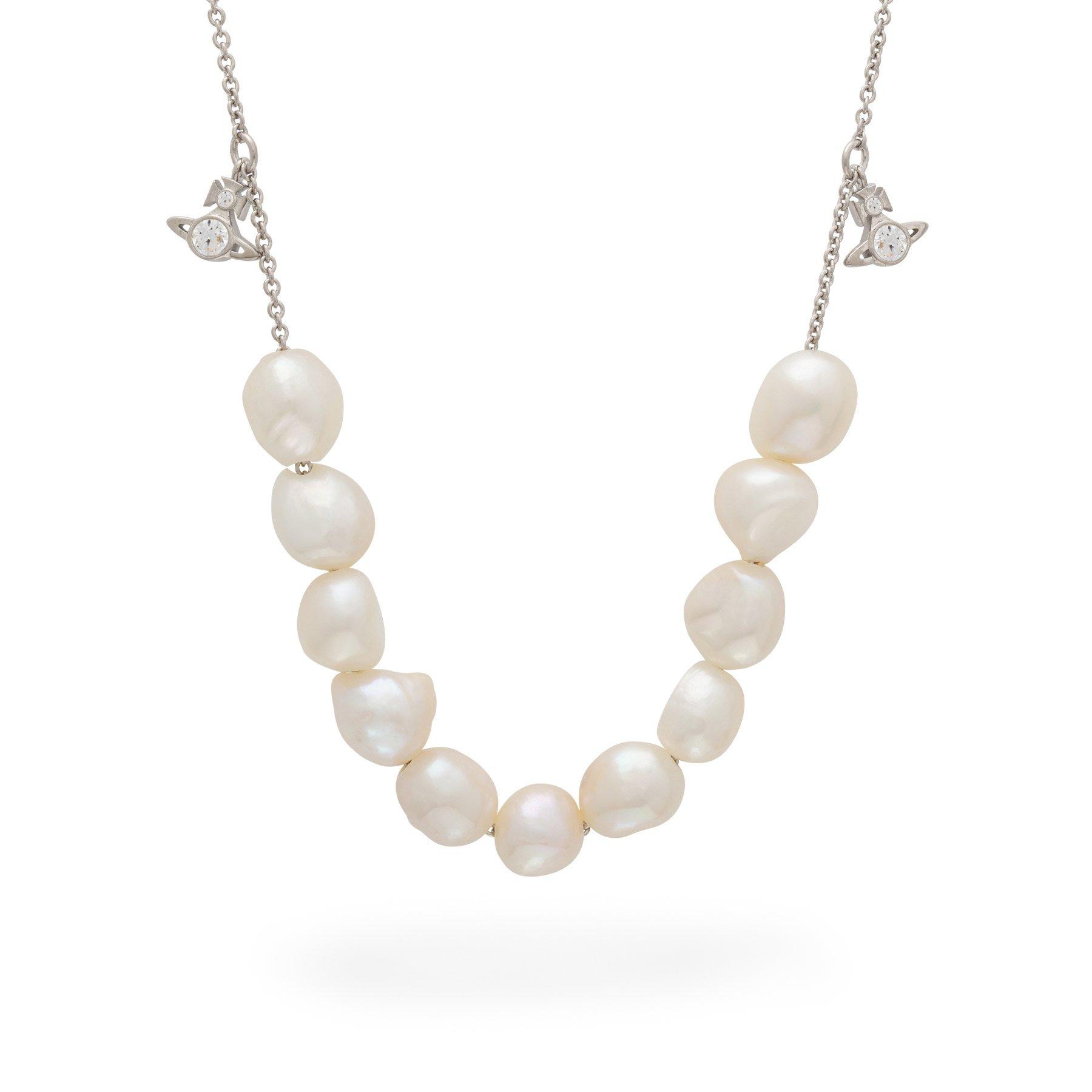 Vivienne Westwood☆Silver Freshwater Pearl Necklace【UK発】 Vivienne Westwood Silver Freshwater Pearl Necklace | 0136097