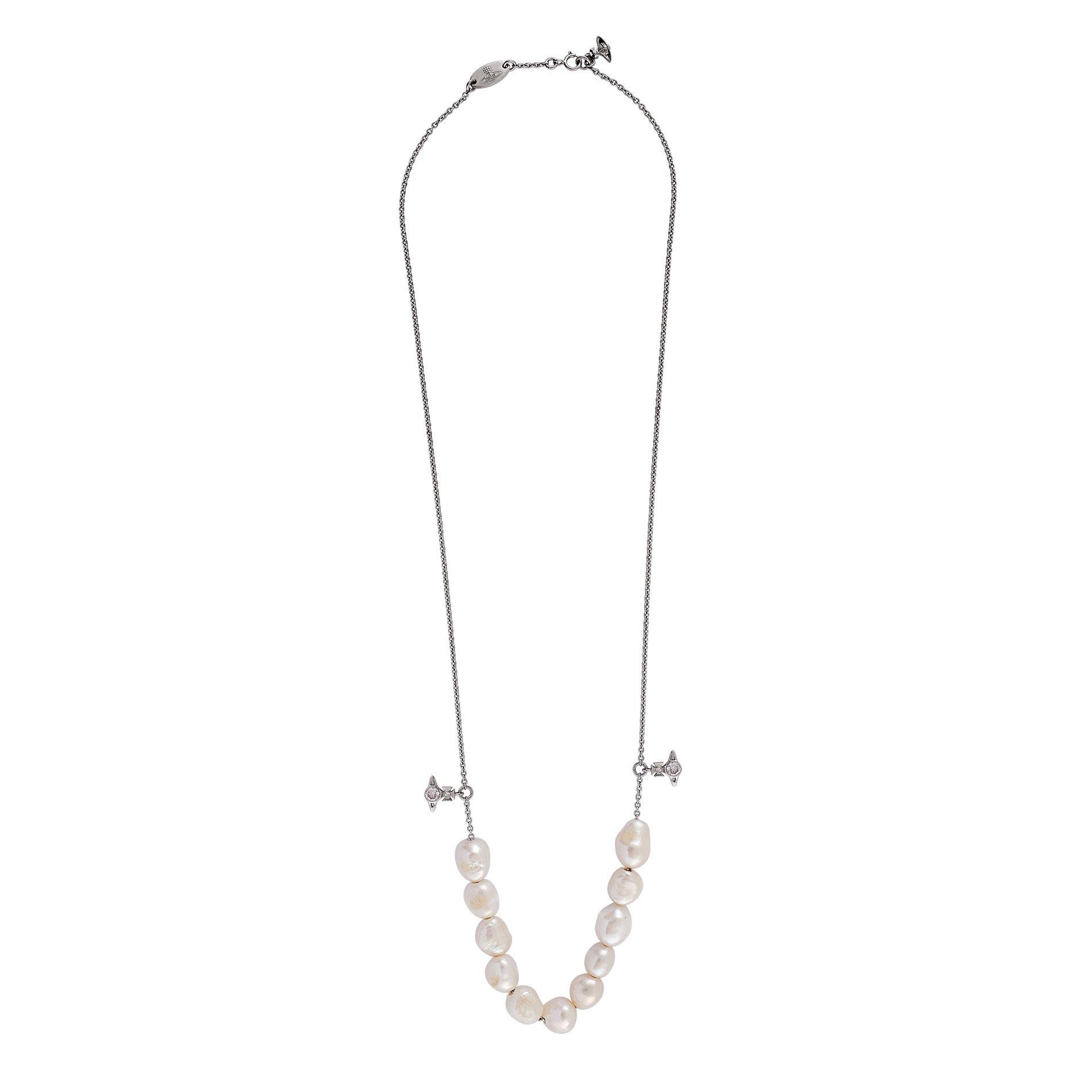 Vivienne Westwood Silver Freshwater Pearl Necklace