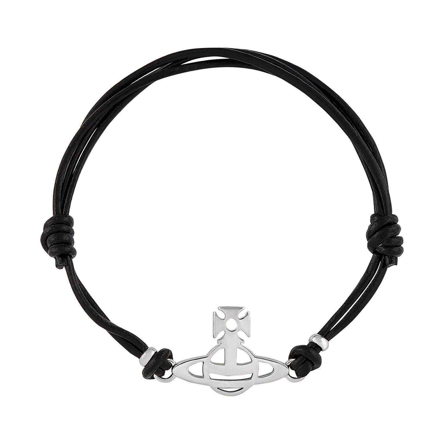 Vivienne Westwood Silver Leather Bracelet | 0136105 | Beaverbrooks the ...