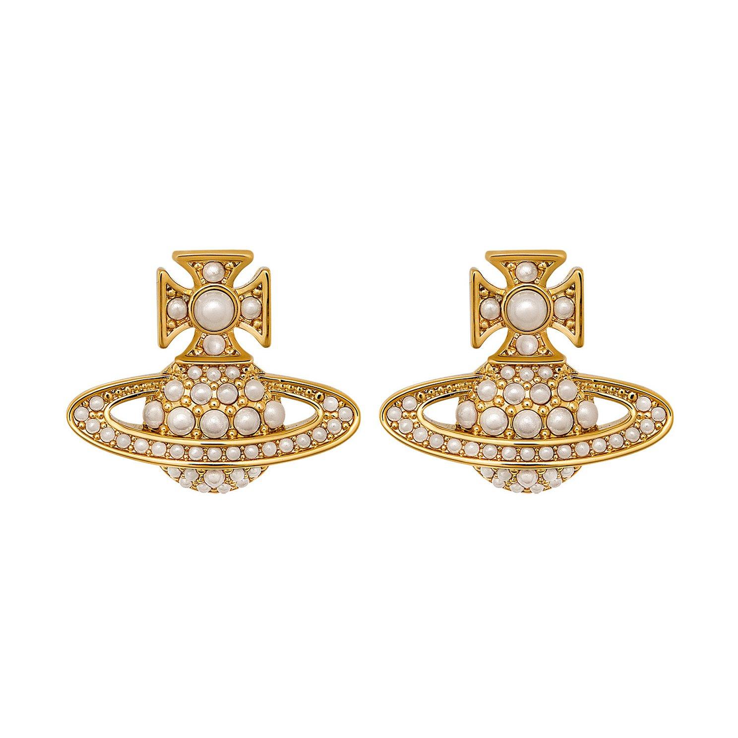Vivienne Westwood Luzia Gold Tone Pearl Stud Earrings | 0136130 ...