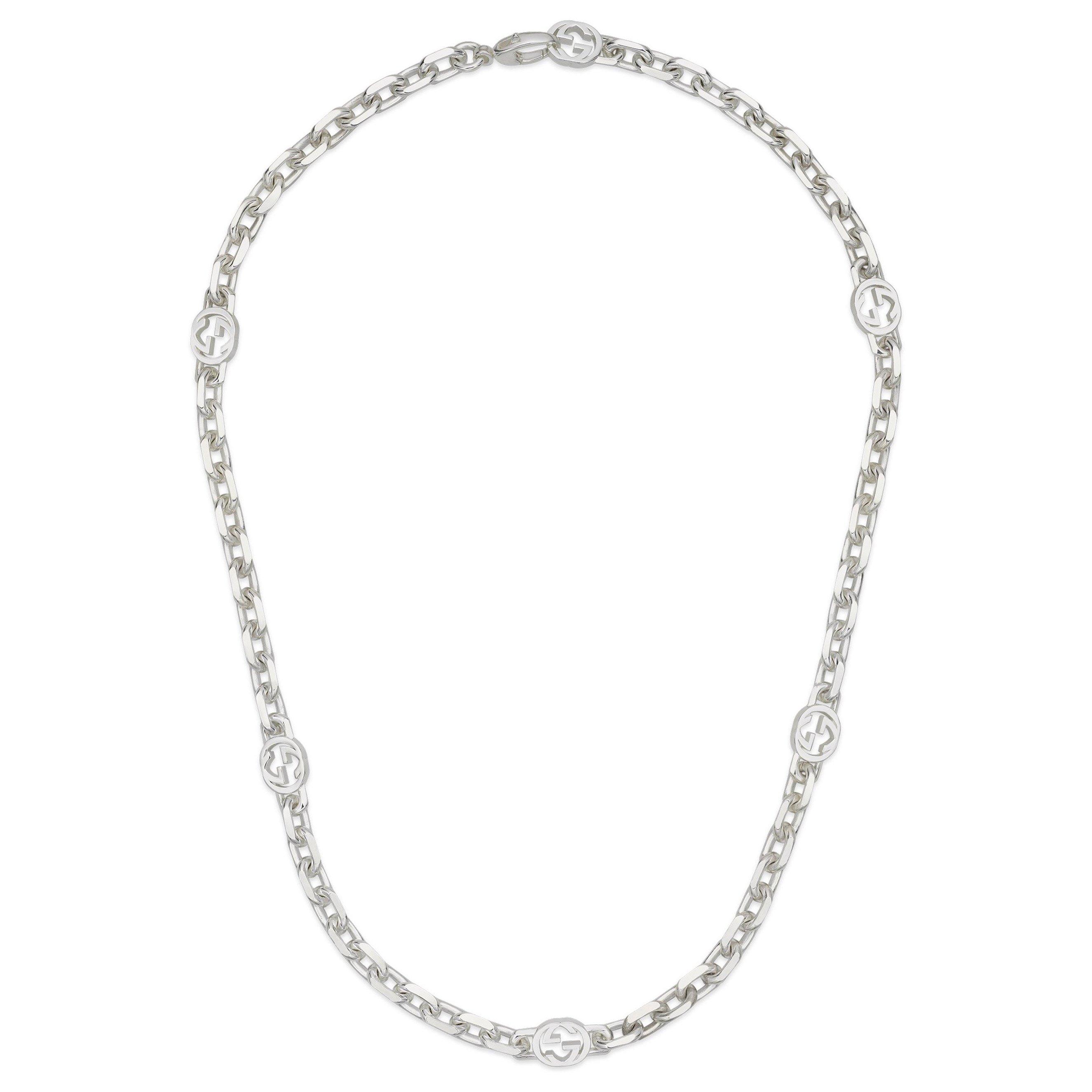 Gucci Interlocking Silver Necklace | 0136617 | Beaverbrooks the Jewellers