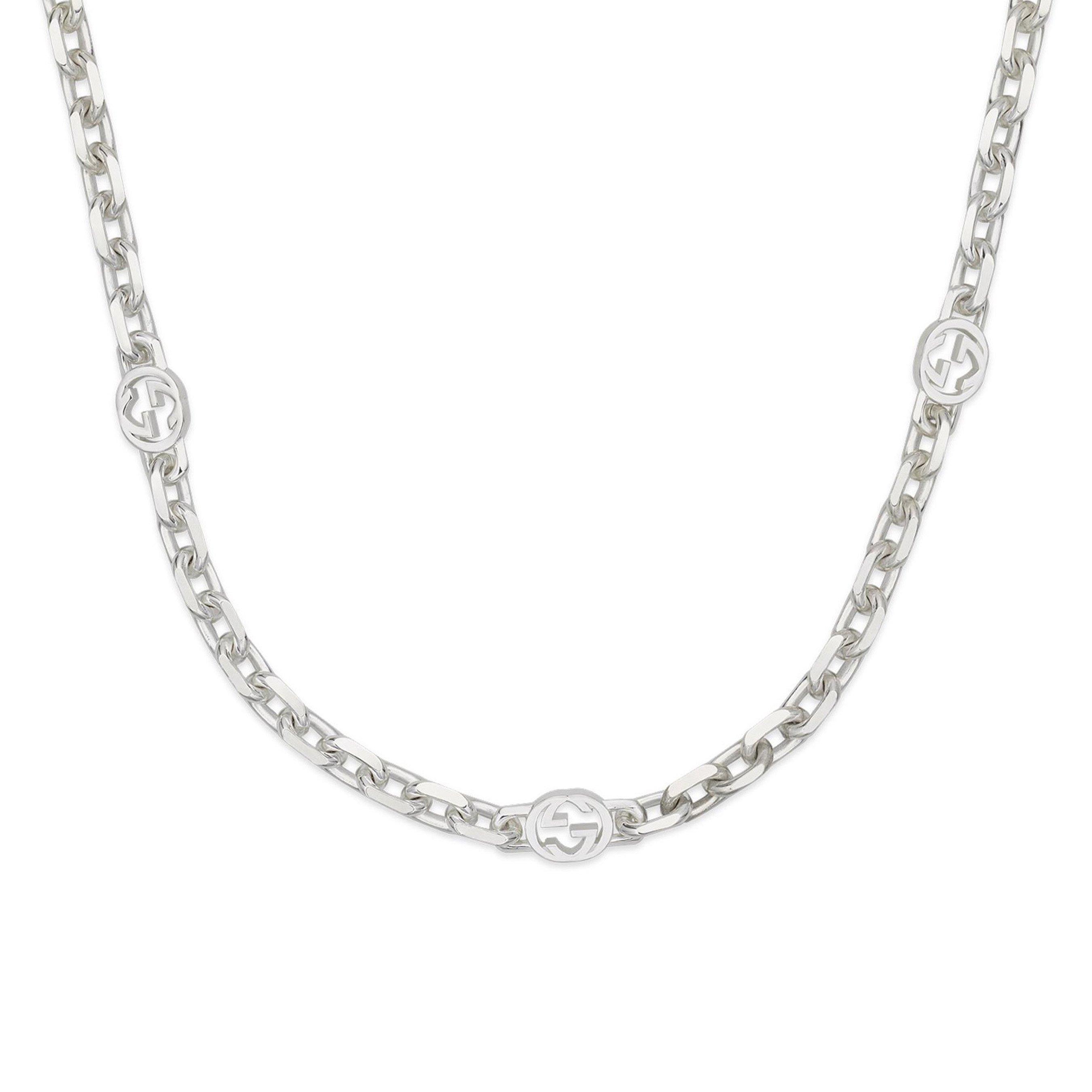 Gucci Interlocking Silver Necklace | 0136617 | Beaverbrooks the Jewellers