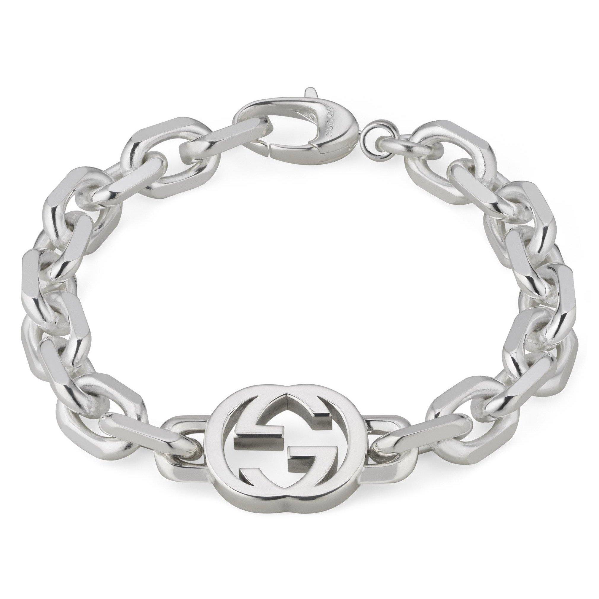 Gucci Interlocking G Silver Bracelet | 0136619 | Beaverbrooks the Jewellers