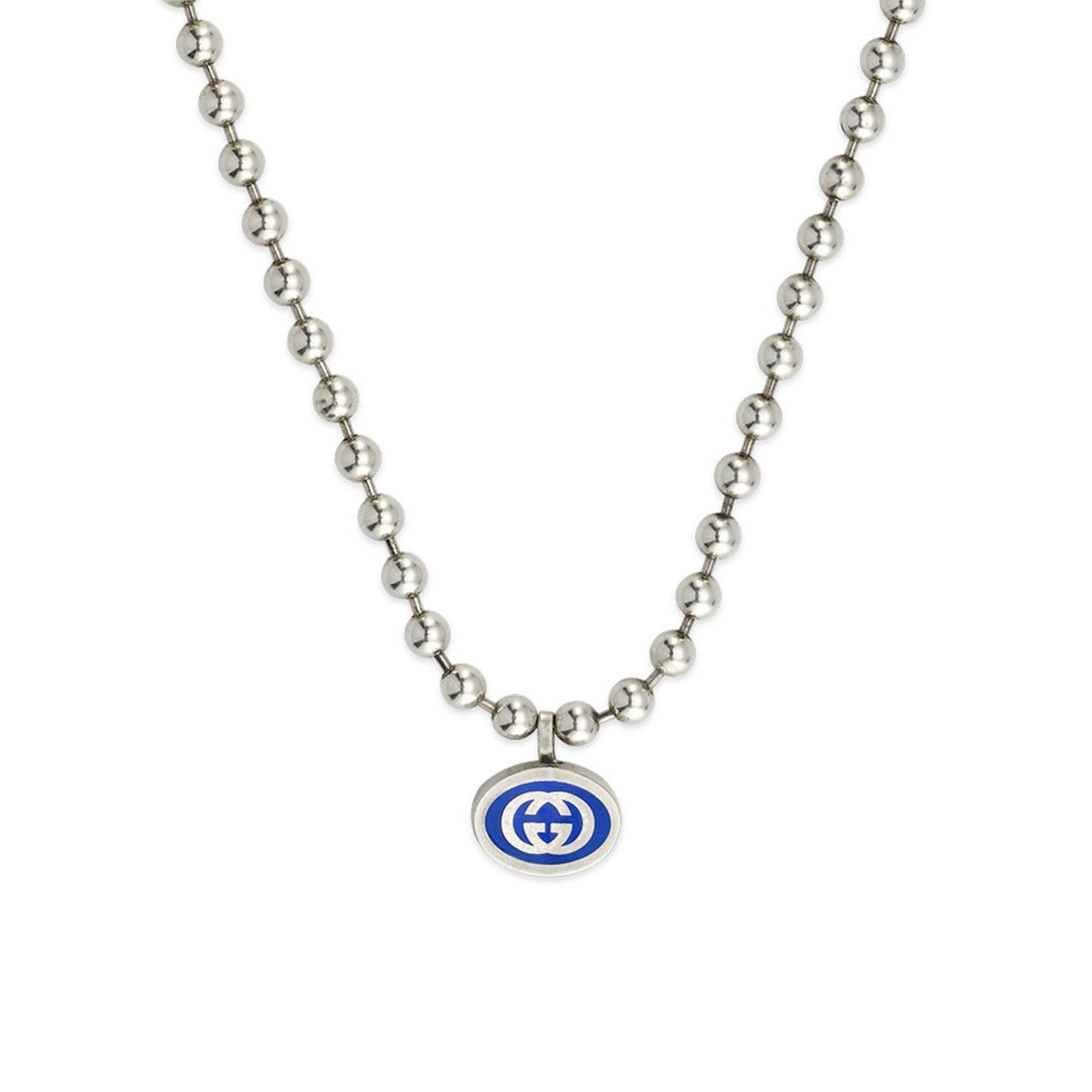 Gucci interlocking g discount necklace in silver