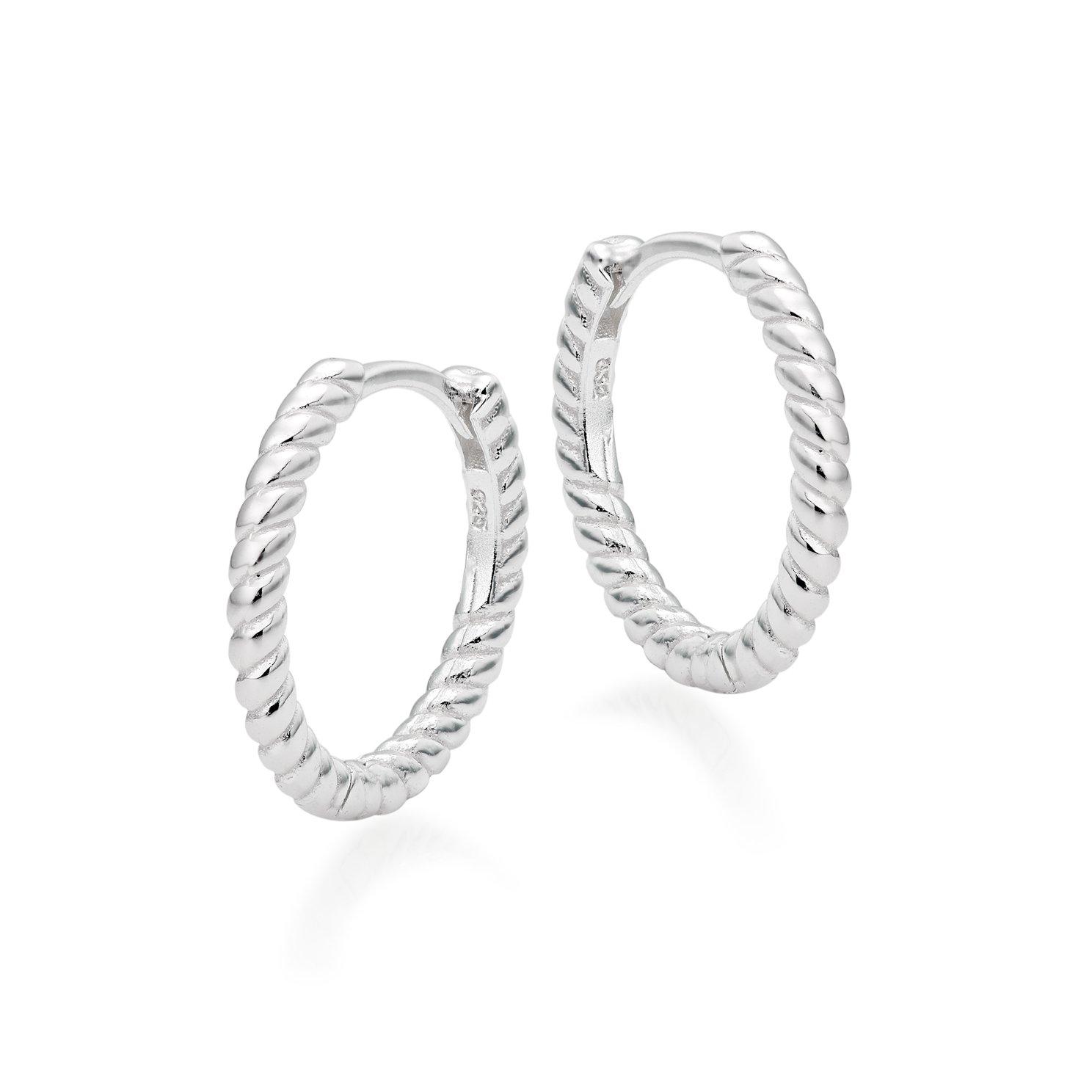 Silver Twist Hoop Earrings | 0136806 | Beaverbrooks the Jewellers