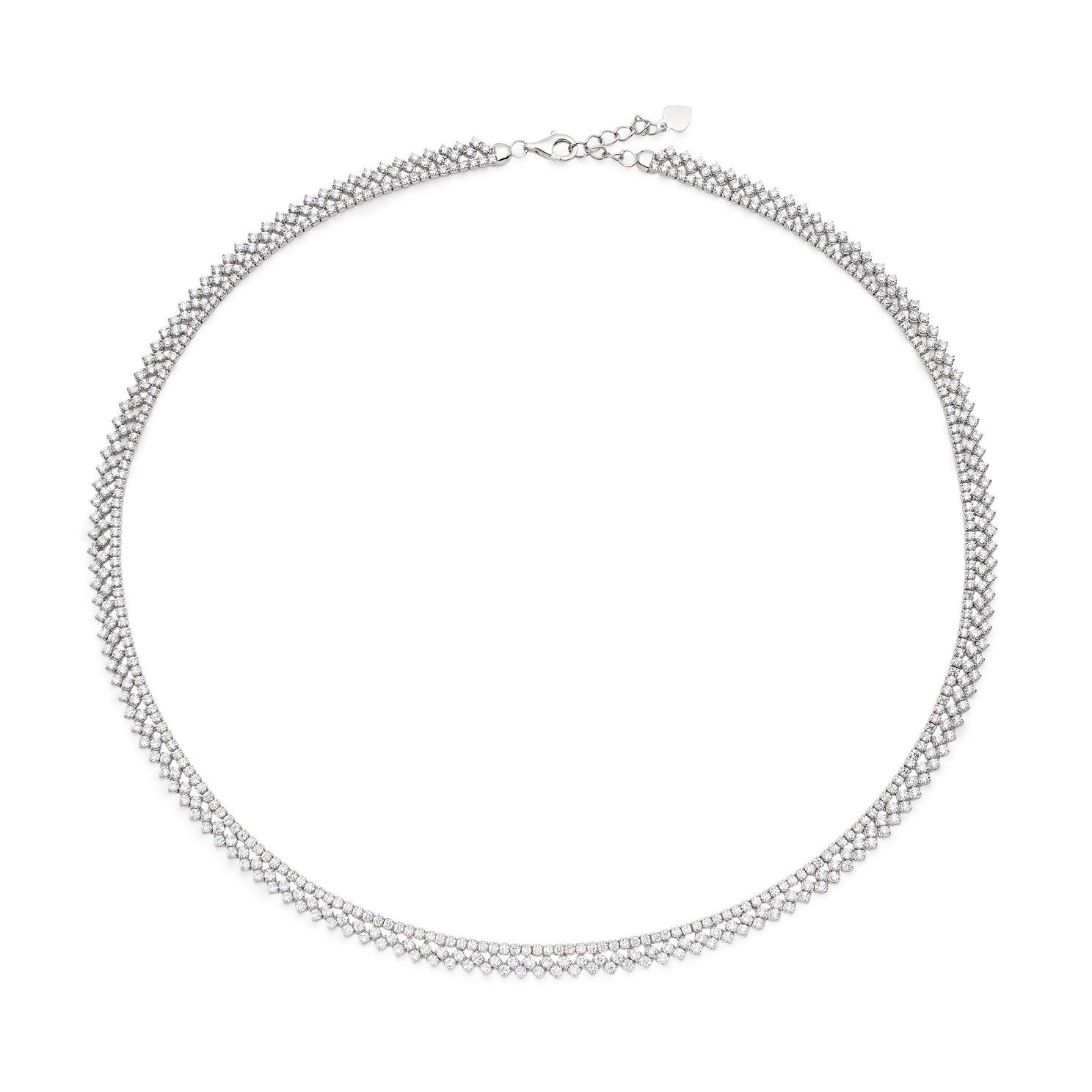 Silver Cubic Zirconia Collarette | 0136817 | Beaverbrooks the Jewellers