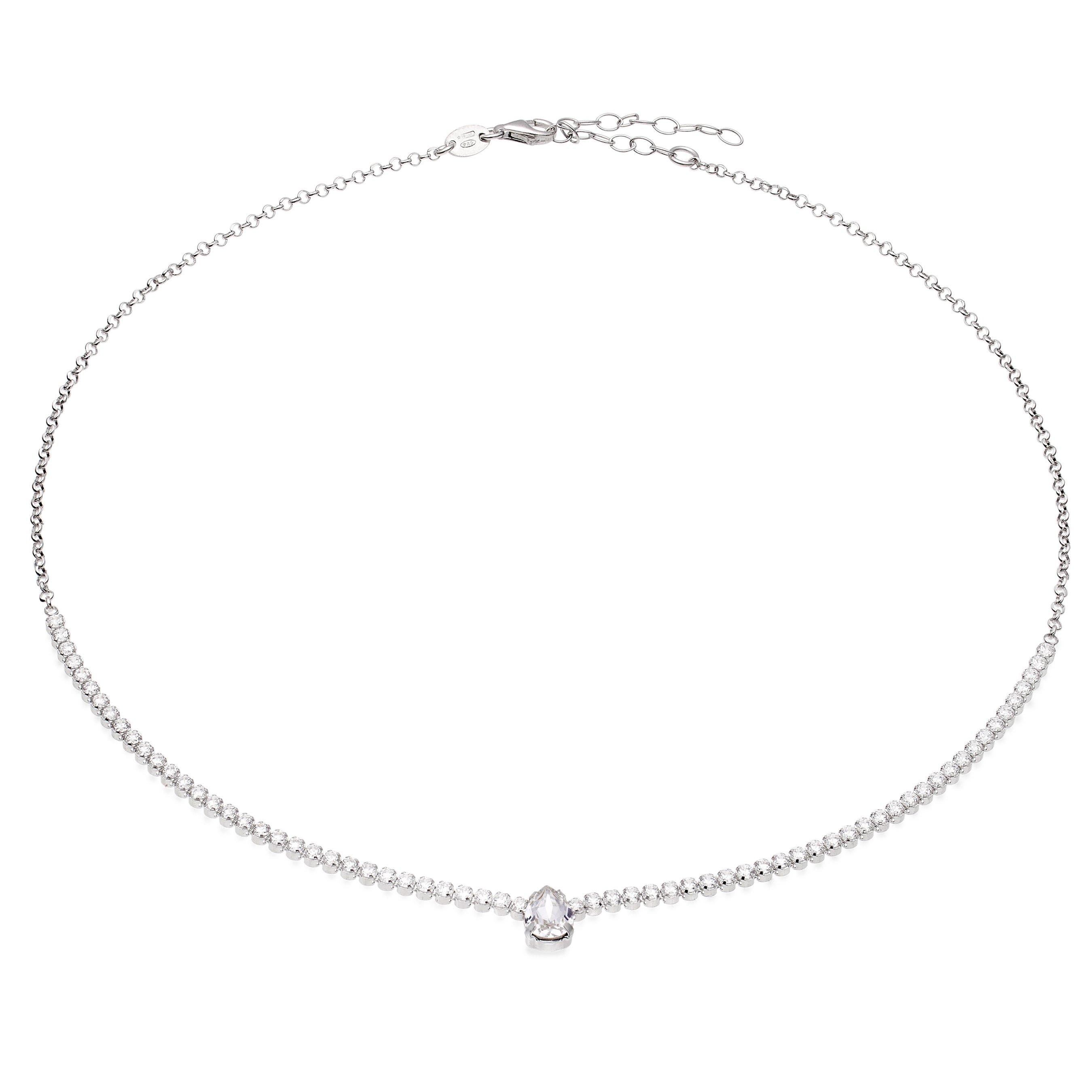 Silver Cubic Zirconia Collarette | 0136826 | Beaverbrooks the Jewellers