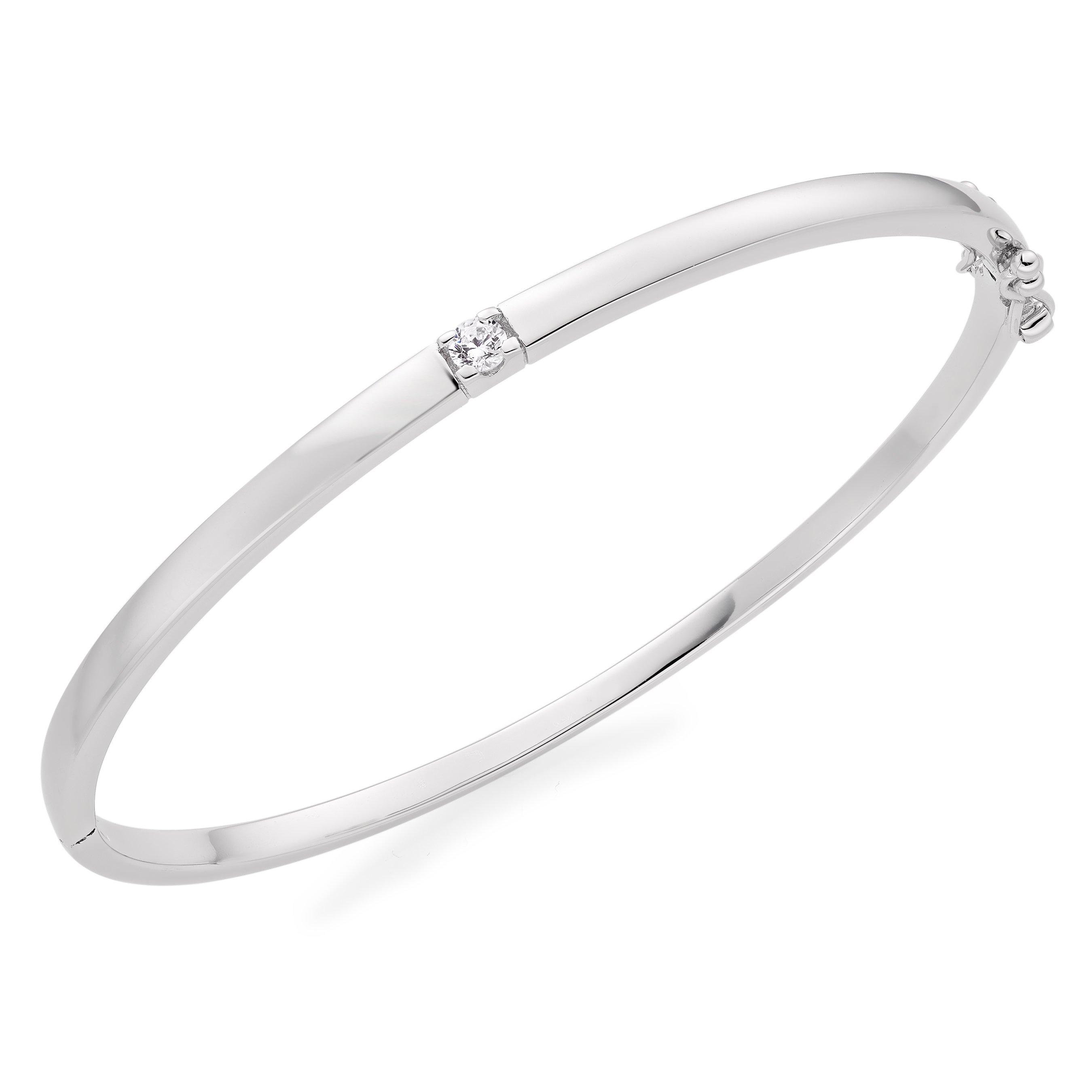 Beaverbrooks Silver Cubic Zirconia Bangle