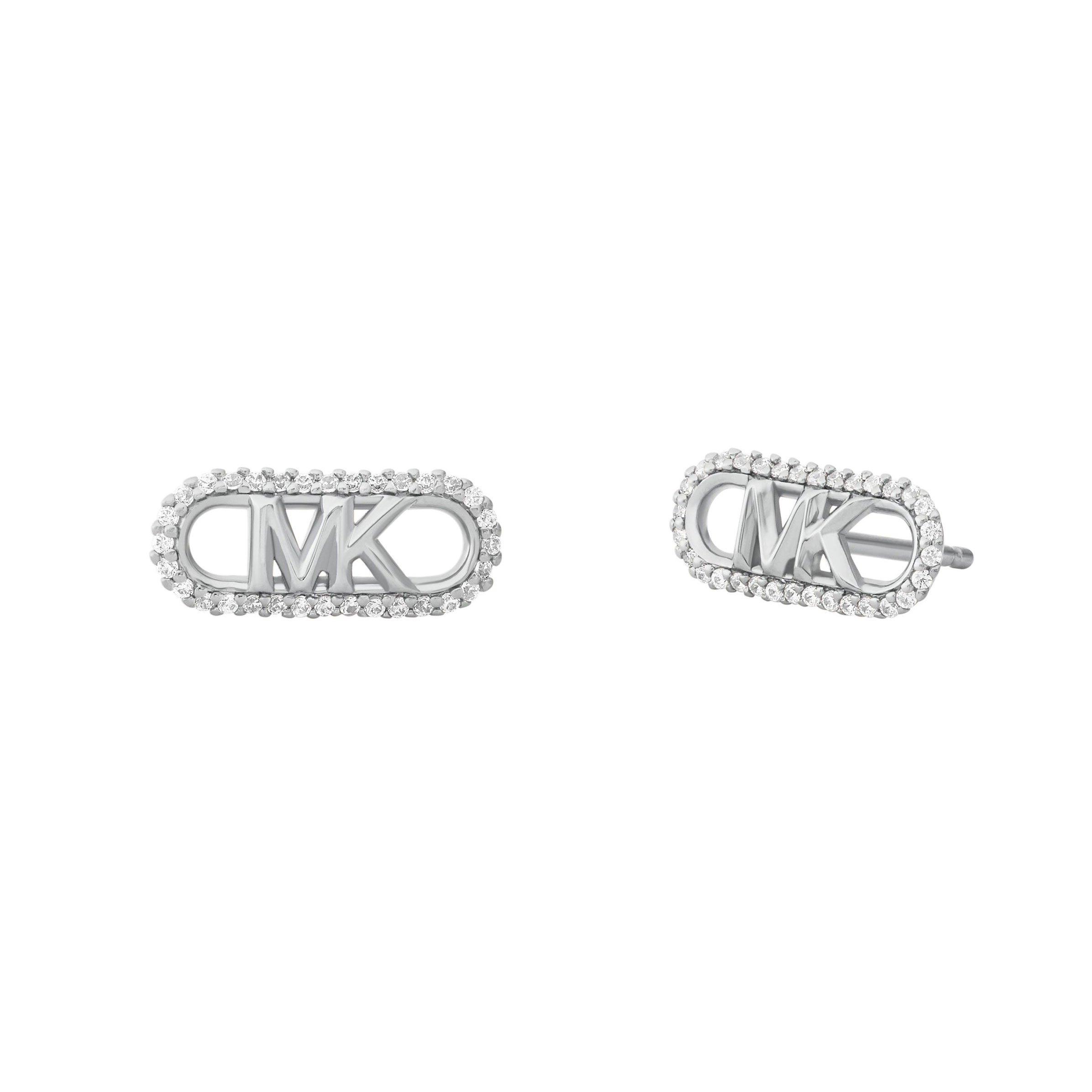 Michael Kors Premium Silver Heart Shaped Cubic Zirconia Halo Stud
