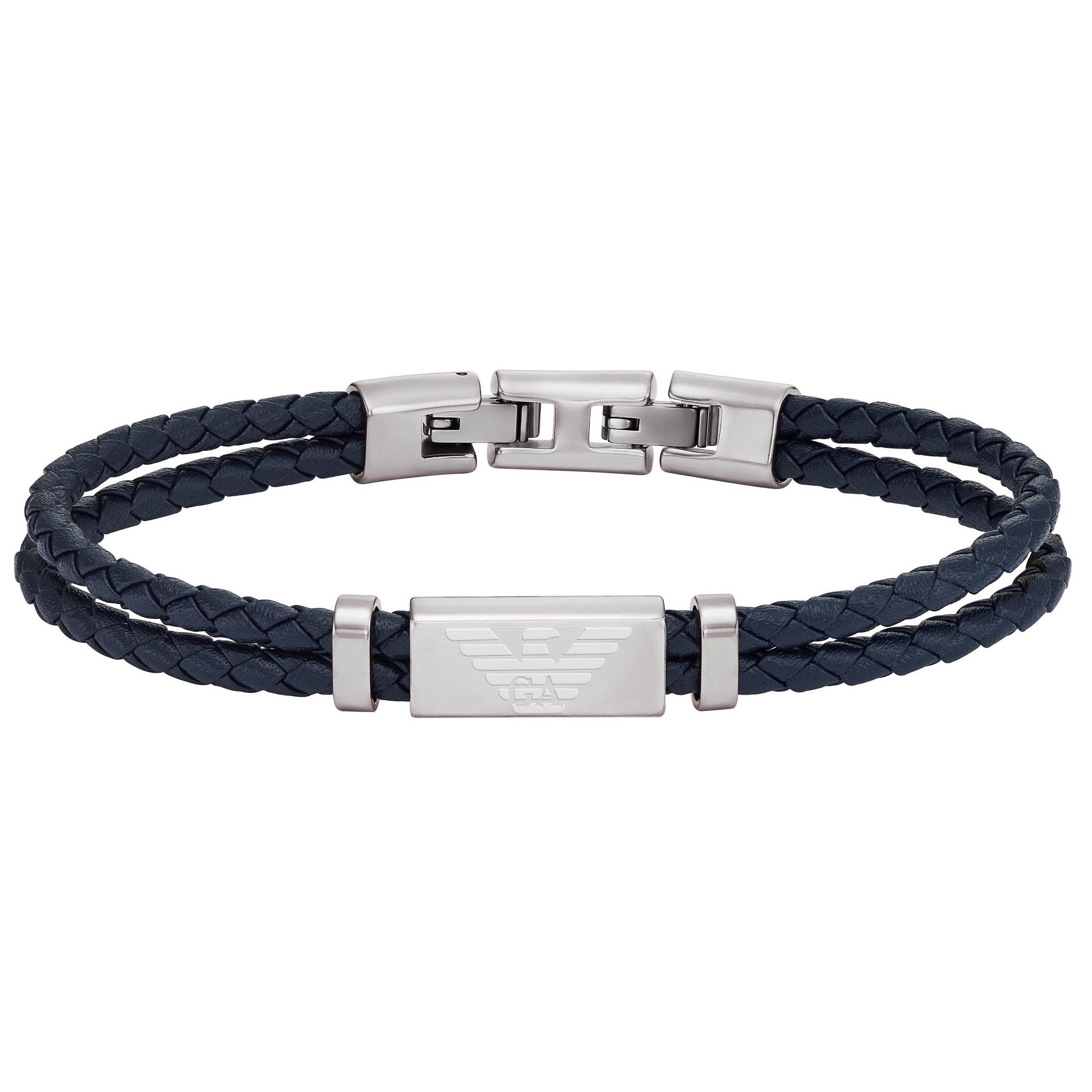 Armani mens shop leather bracelet