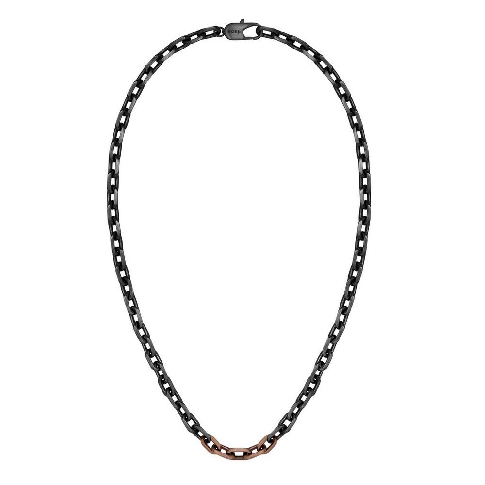 BOSS Kane Black and Brown Ion Plated Necklace