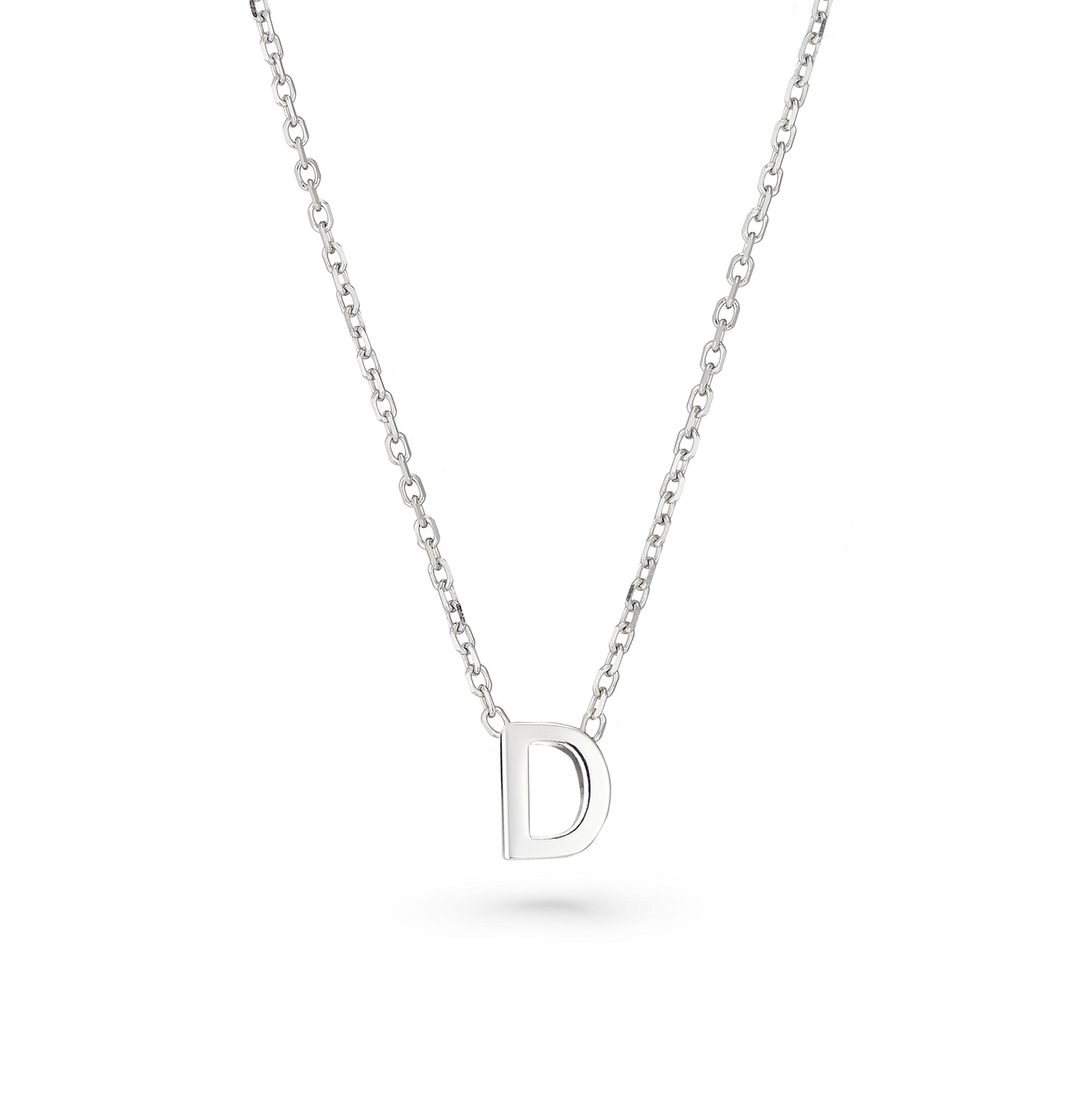 Beaverbrooks Silver Petite Initial D Necklace 0139094 Beaverbrooks