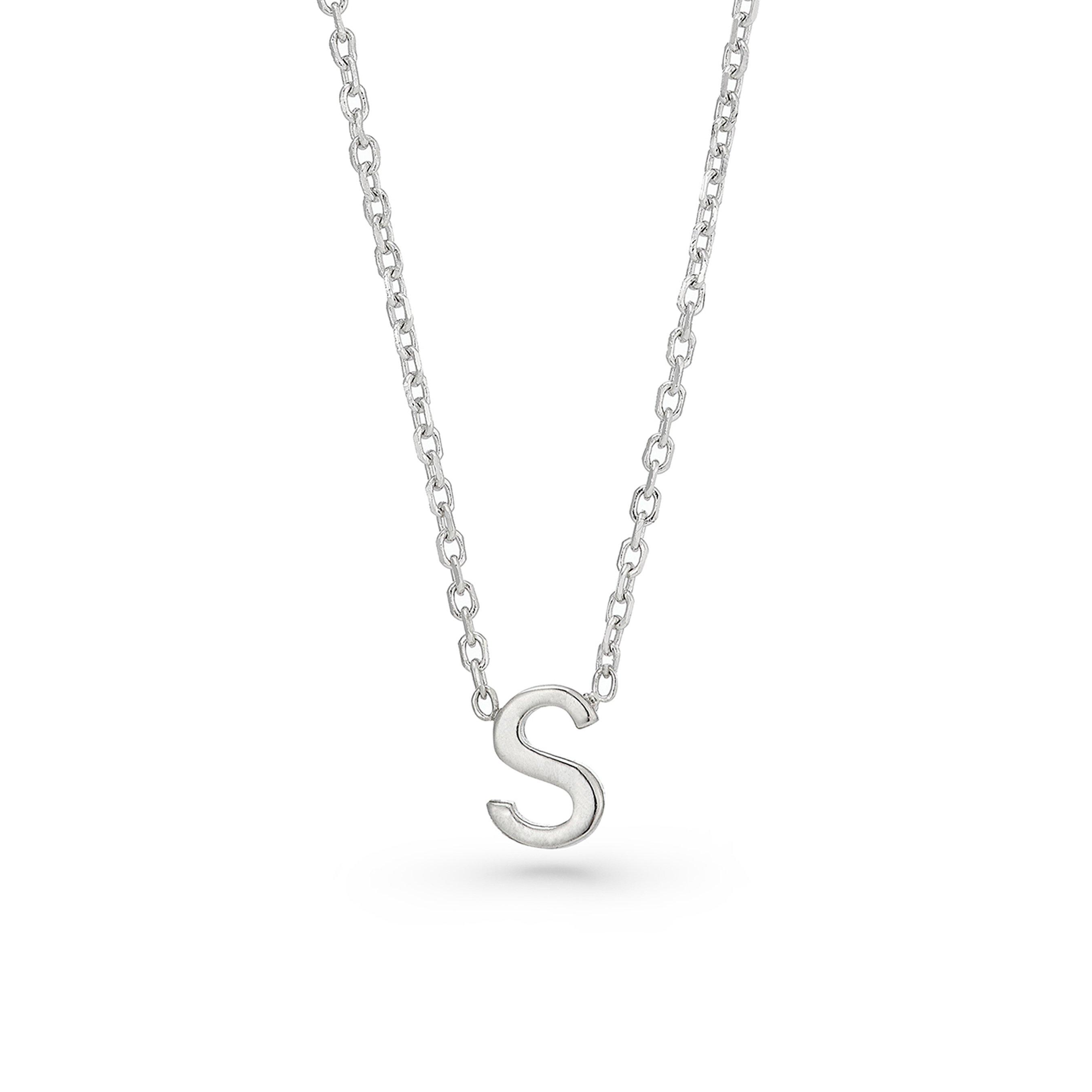 Silver s initial on sale necklace