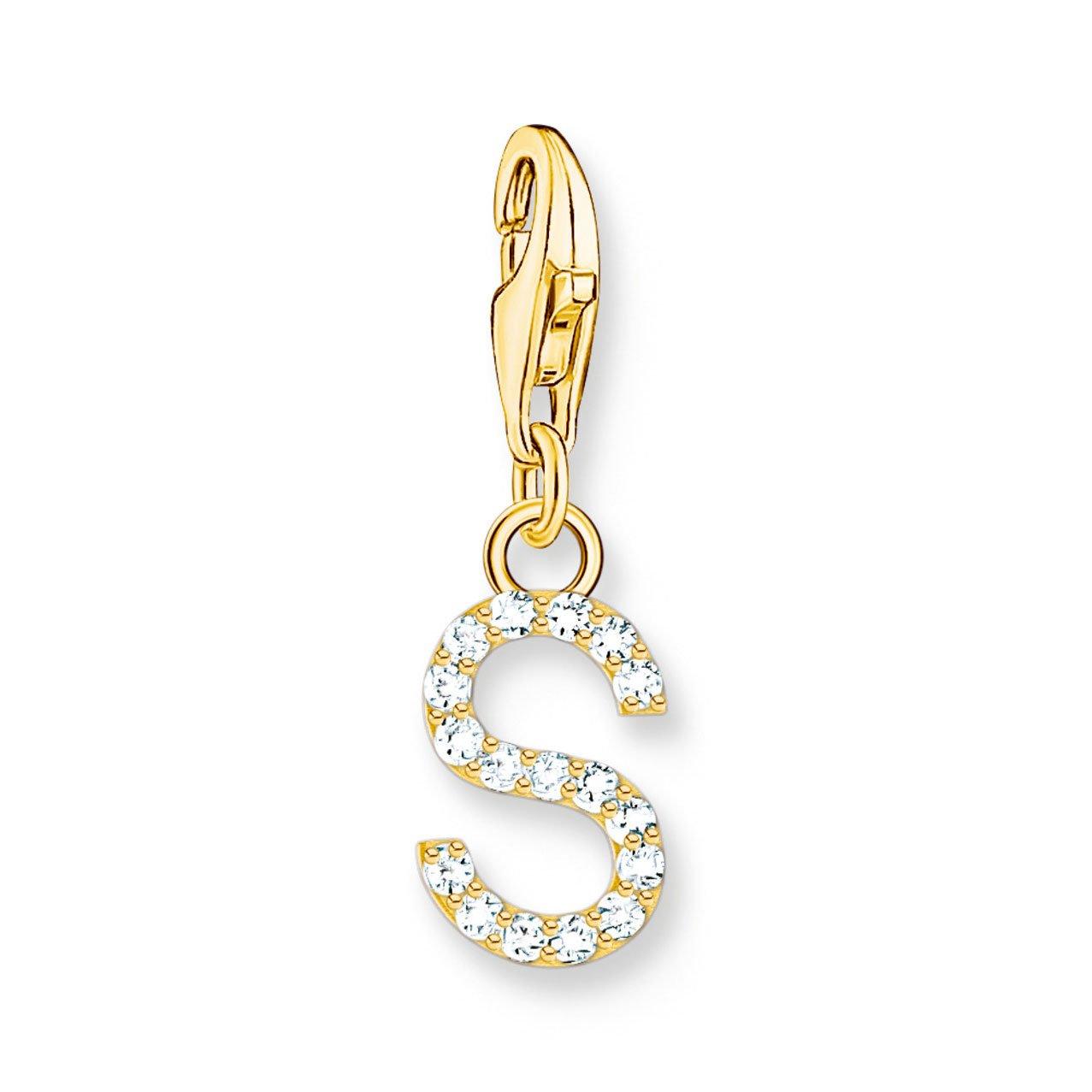 Thomas Sabo 18ct Gold Plated Cubic Zirconia Initial S Charm | 0139212 ...