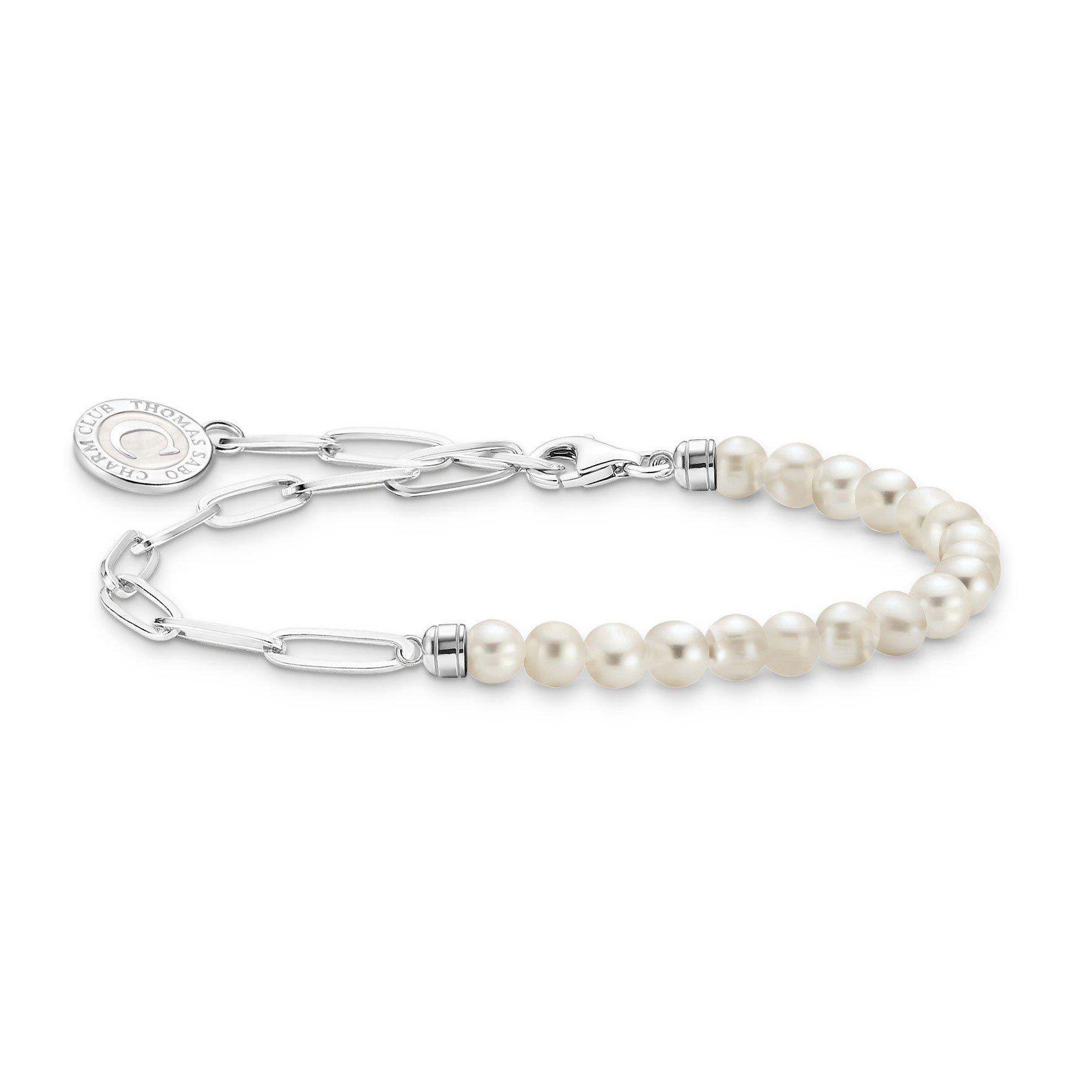 Thomas Sabo Silver Charmista Club Charm Pearl Bracelet | 0139270 ...