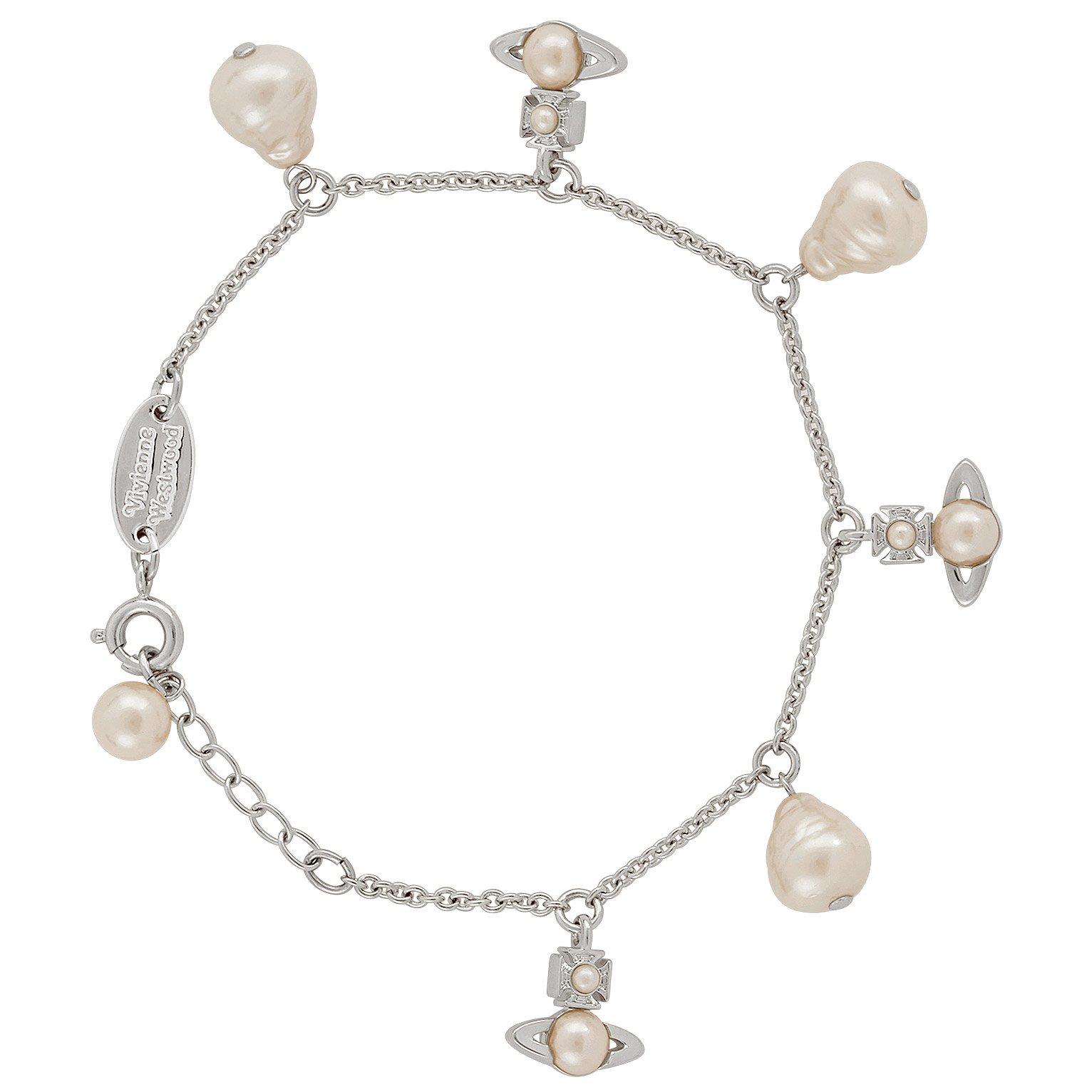 Vivienne Westwood Emiliana White Metal Pearl Bracelet