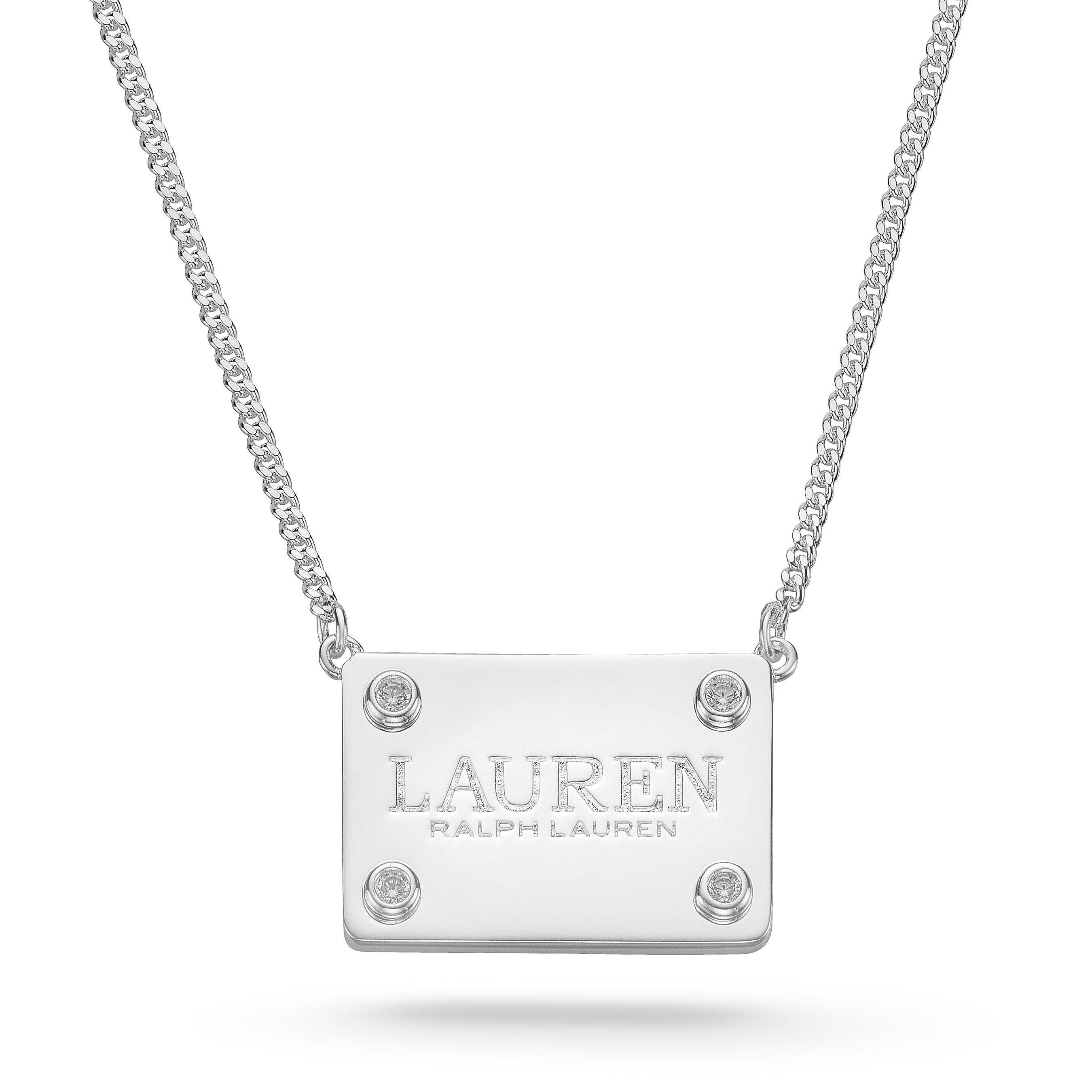 Lauren Ralph Lauren Silver Crystal Necklace 0140648 Beaverbrooks the Jewellers