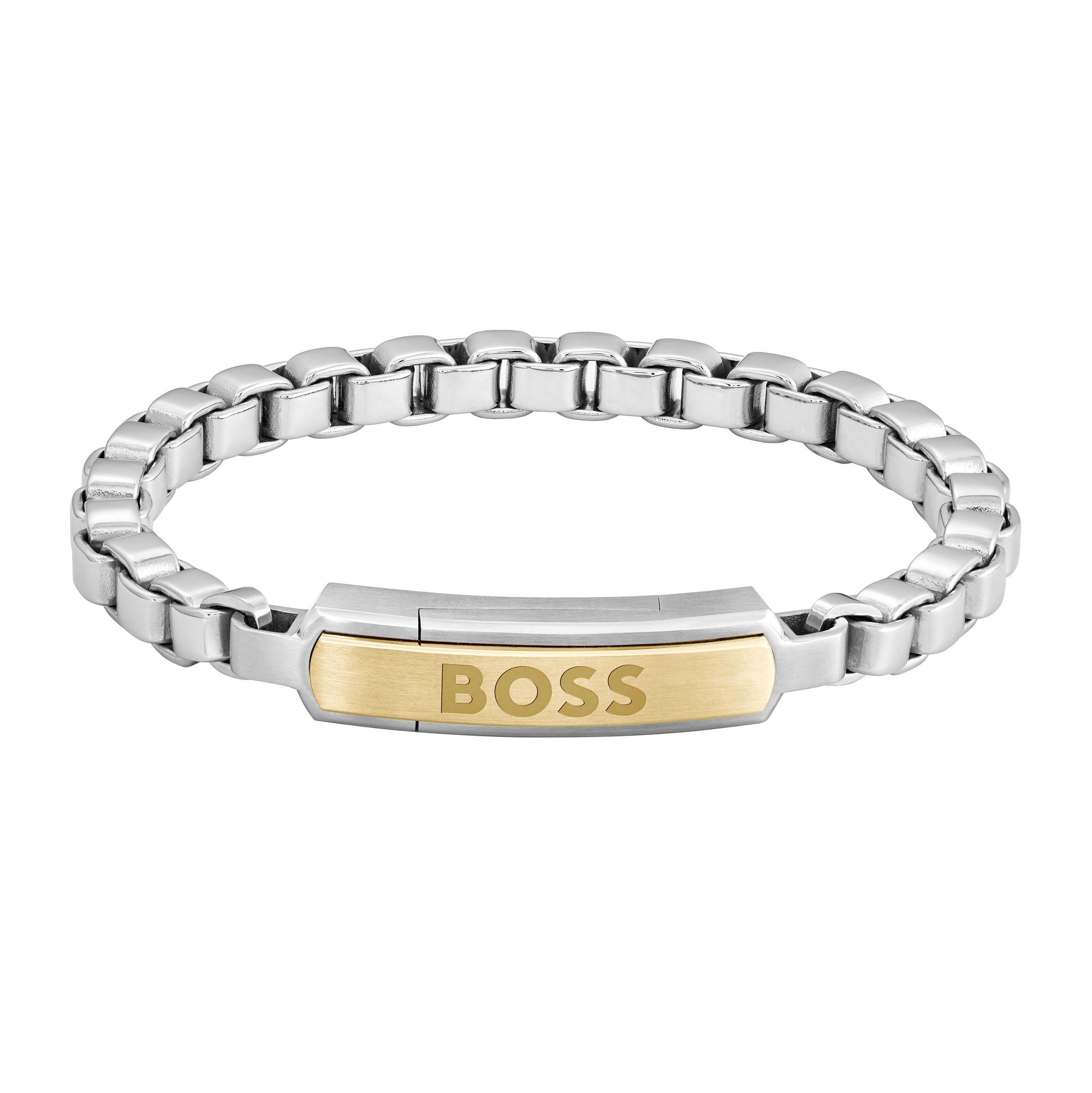 BOSS Devon Stainless Steel and Yellow Gold Plated Bracelet | 0141151 ...