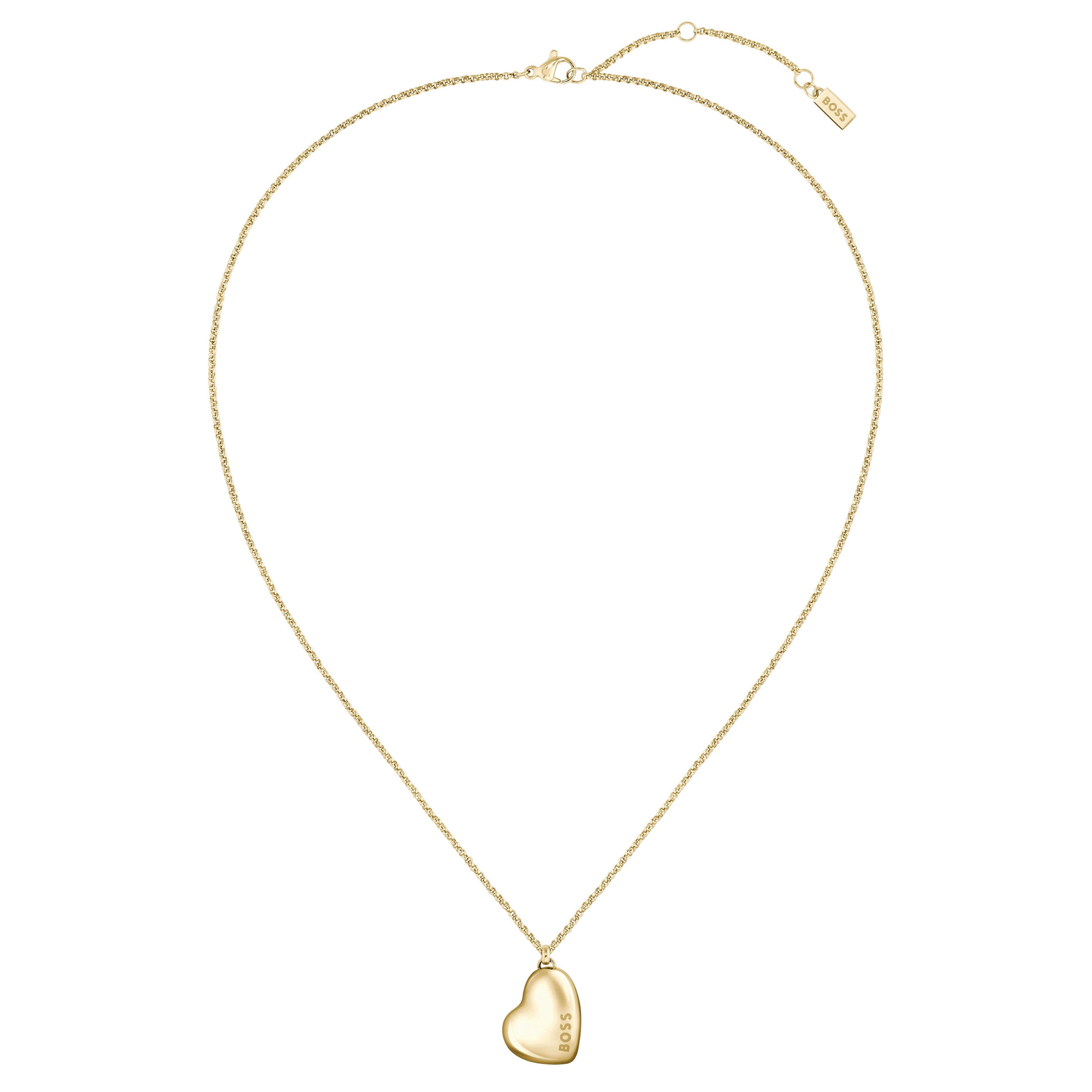 BOSS Honey Heart Yellow Gold Plated Necklace | 0141164 | Beaverbrooks ...