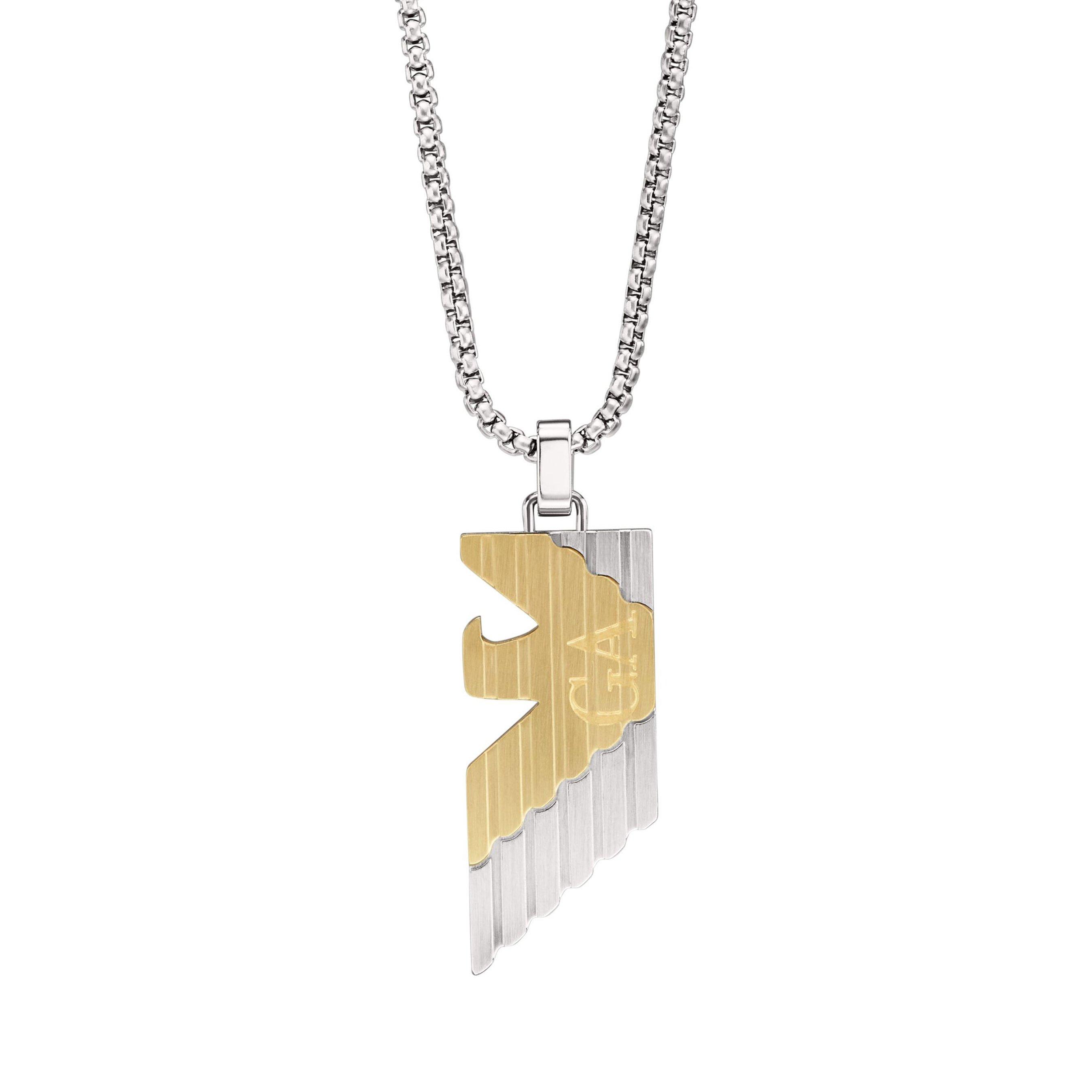 Emporio Armani Stainless Steel and Gold Tone Pendant