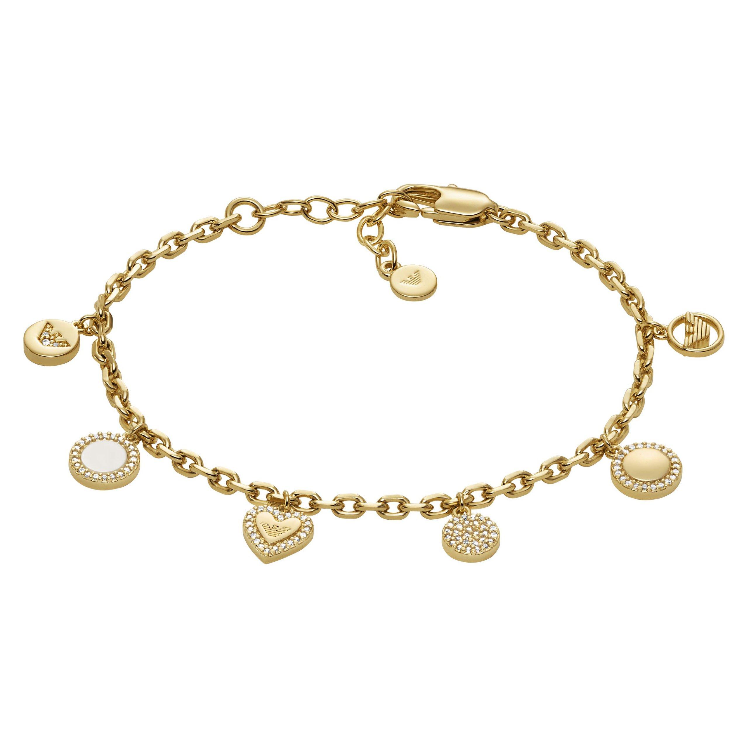 Emporio Armani Women's Gold Tone Cubic Zirconia Bracelet