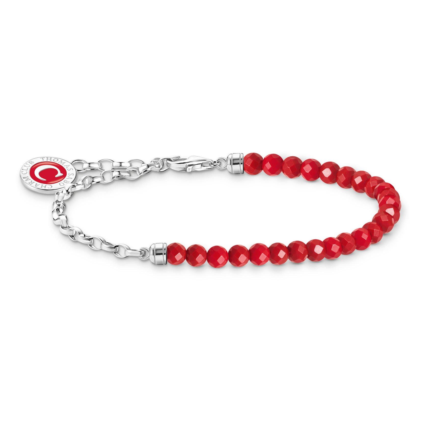 Thomas Sabo Charmista Club Silver Red Bead Bracelet | 0142445 ...
