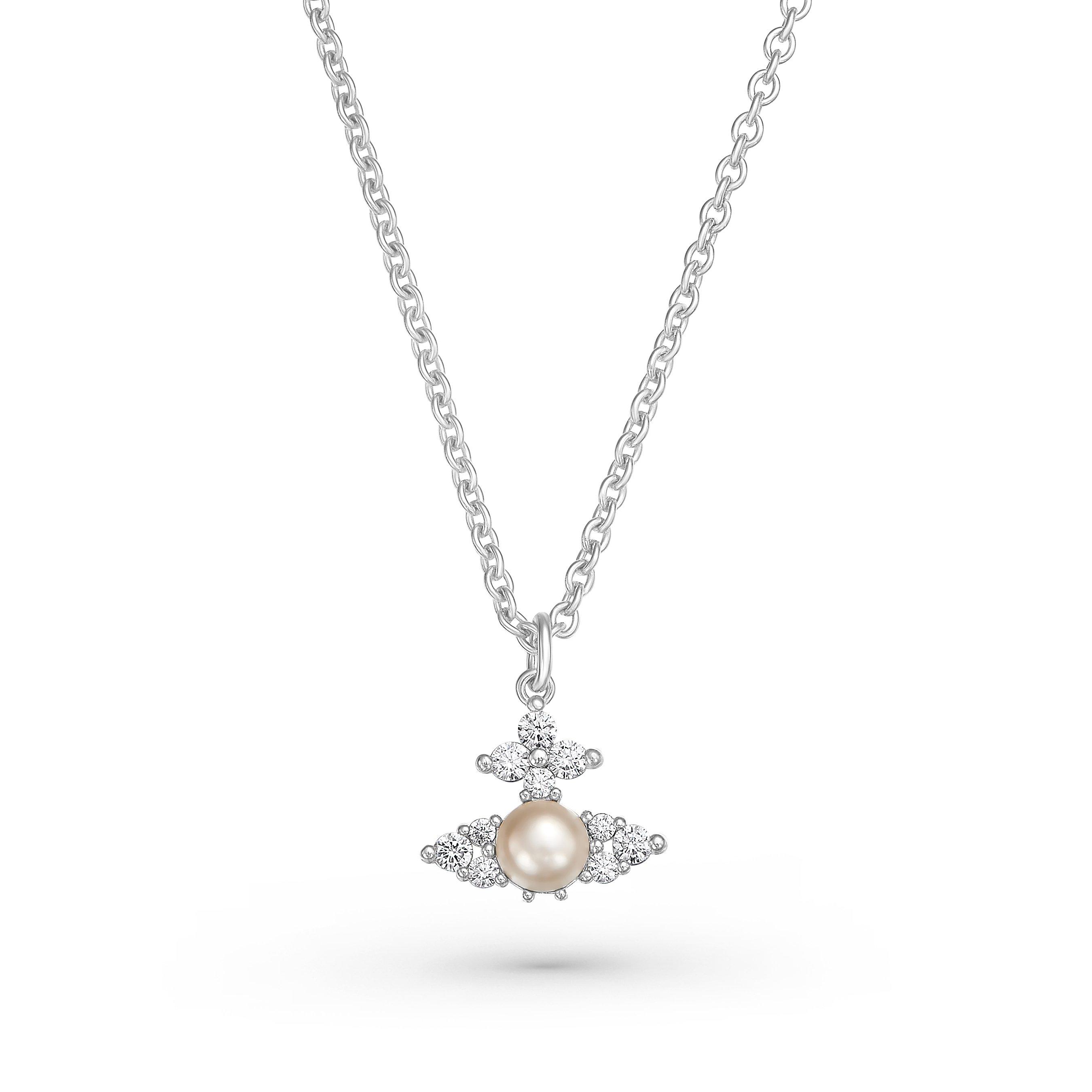 Vivienne Westwood Silver Freshwater Pearl Necklace | 0136097