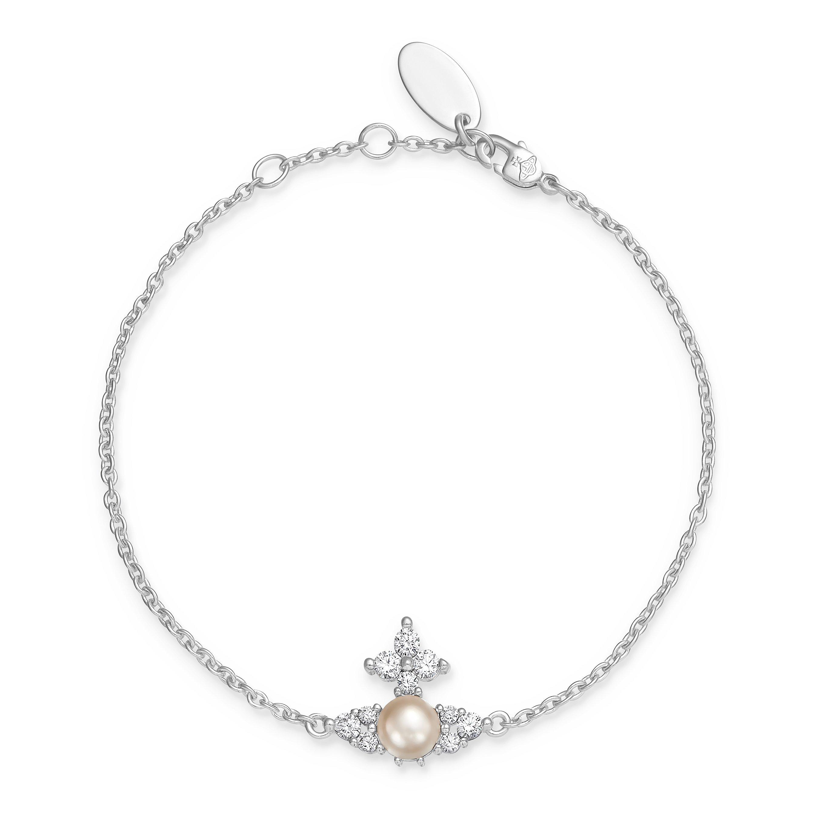 Vivienne Westwood Feodora Silver Pearl and Cubic Zirconia Bracelet