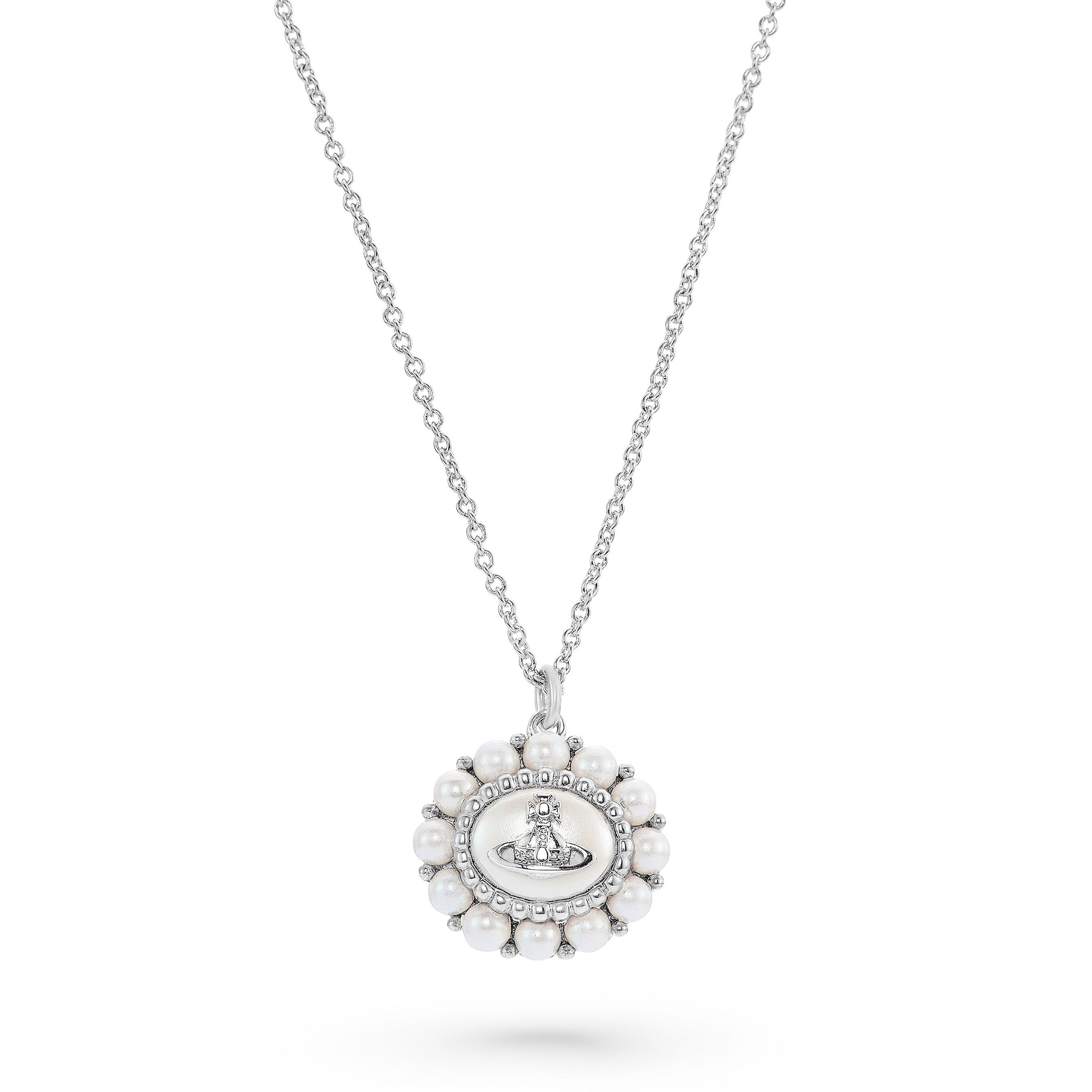 ネックレス・ペンダント Vivienne Westwood Women's Amaya Pearl Necklace Silver Vivienne Westwood Amaya Large Pearl Necklace In Silver - 40