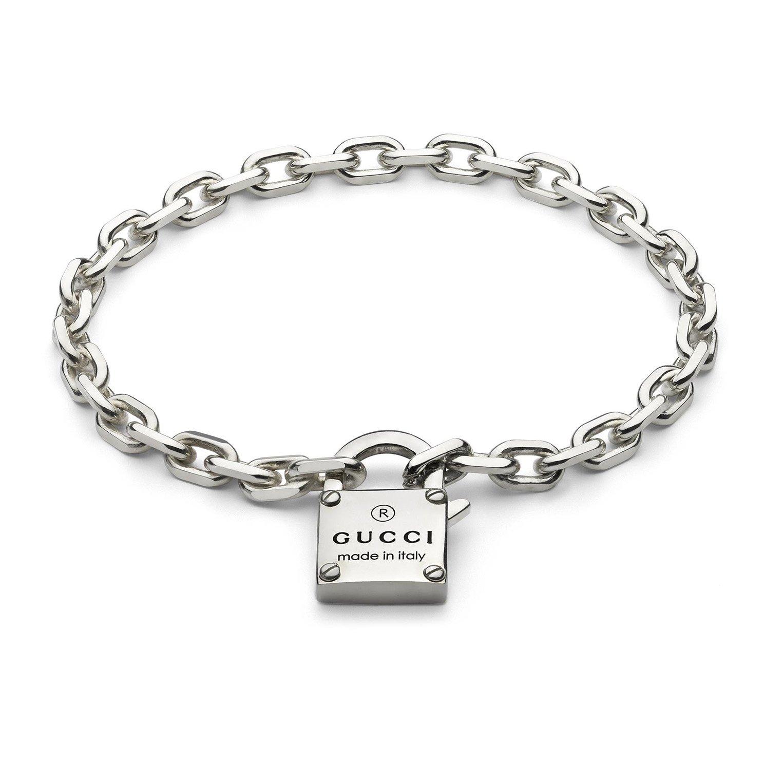 Gucci Trademark Silver Padlock Bracelet | 0143129 | Beaverbrooks the ...