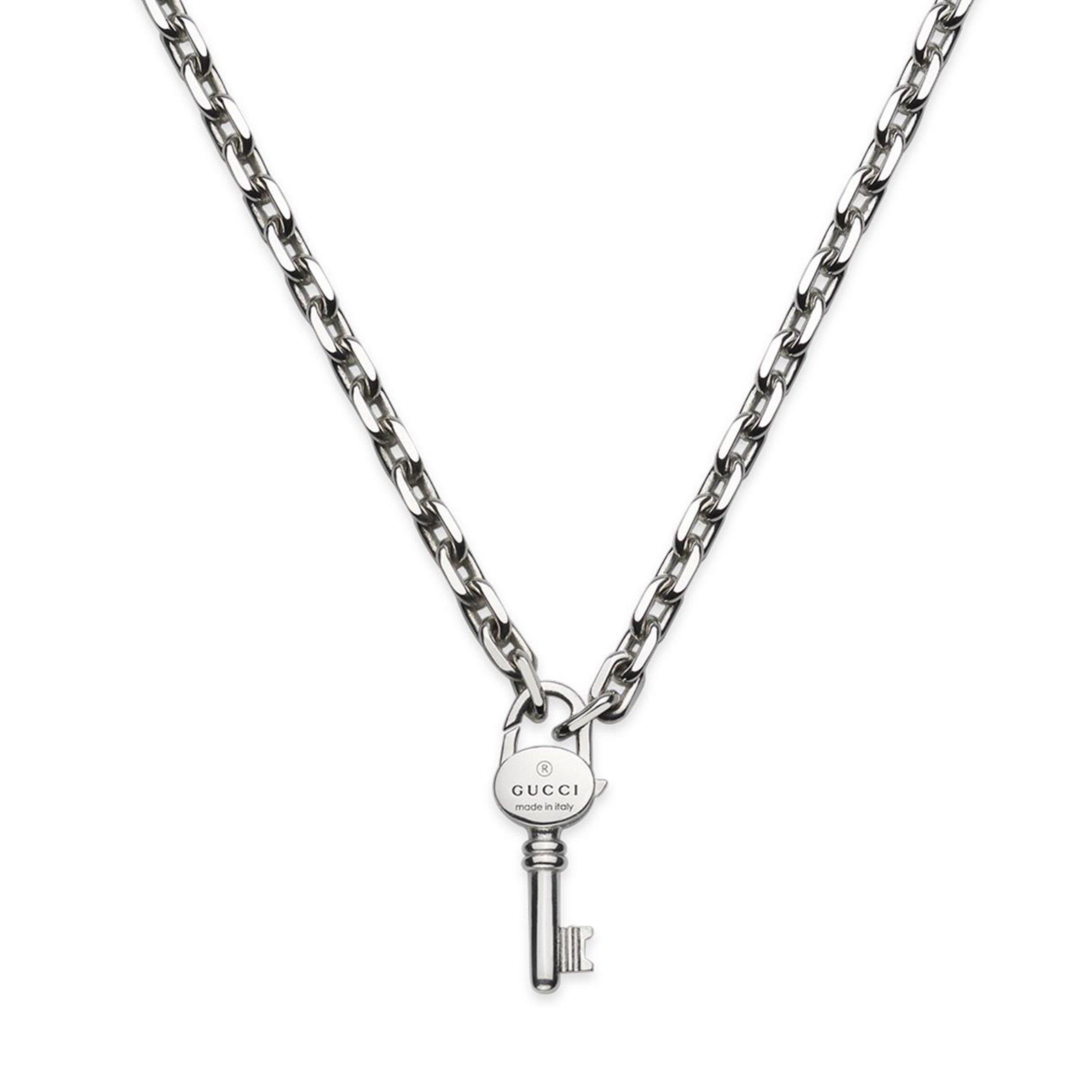 Gucci Trademark Women's Silver Key Necklace