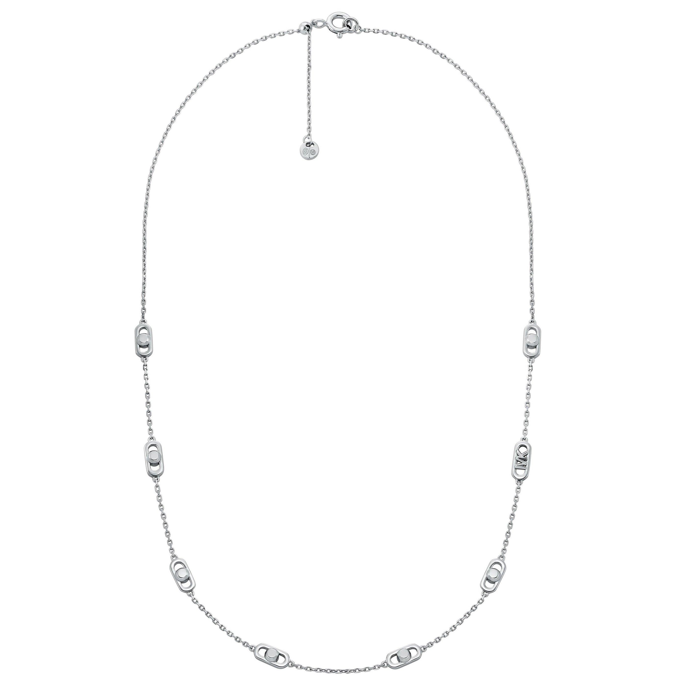 Michael Kors Astor Link Silver Necklace 0143258 Beaverbrooks the Jewellers