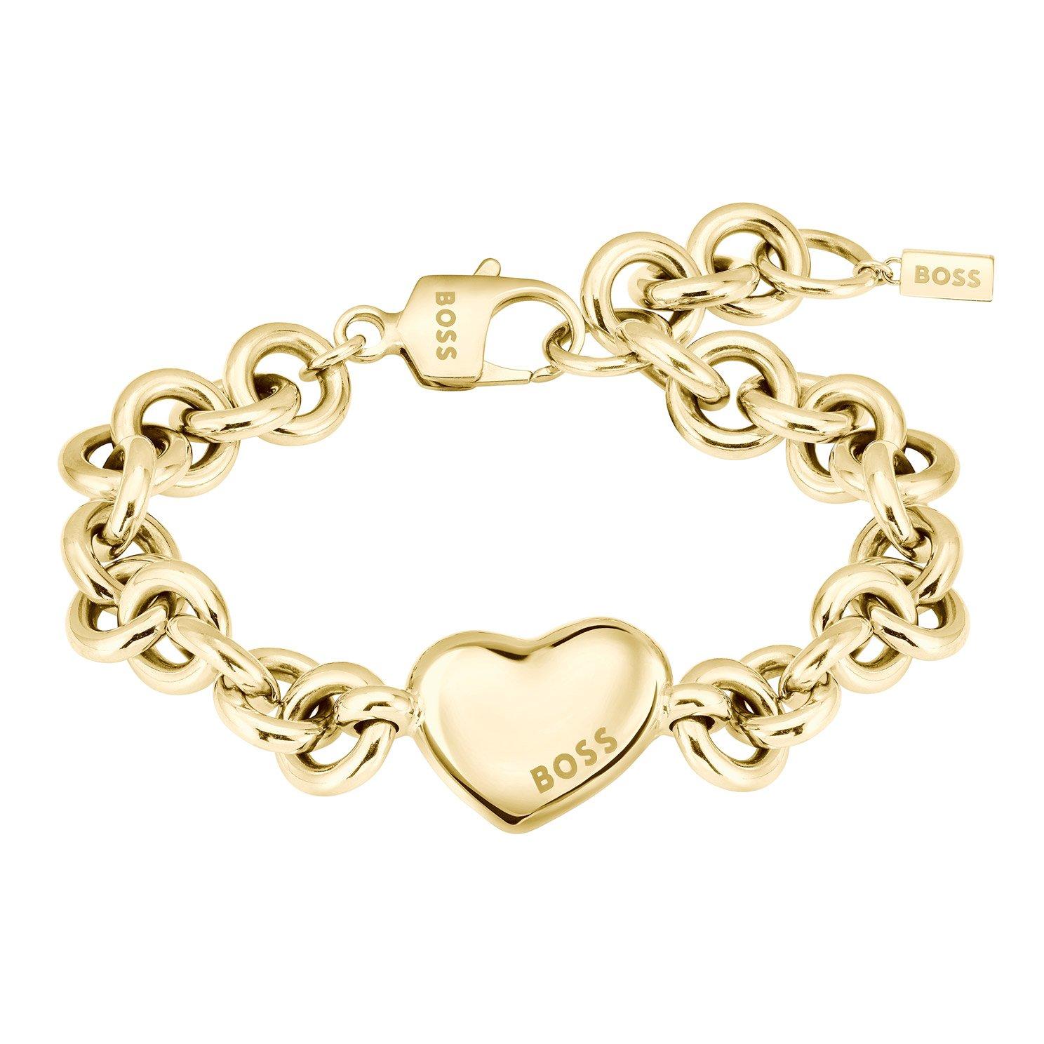 BOSS Honey Love Yellow Gold Plated Heart Bracelet | 0143601