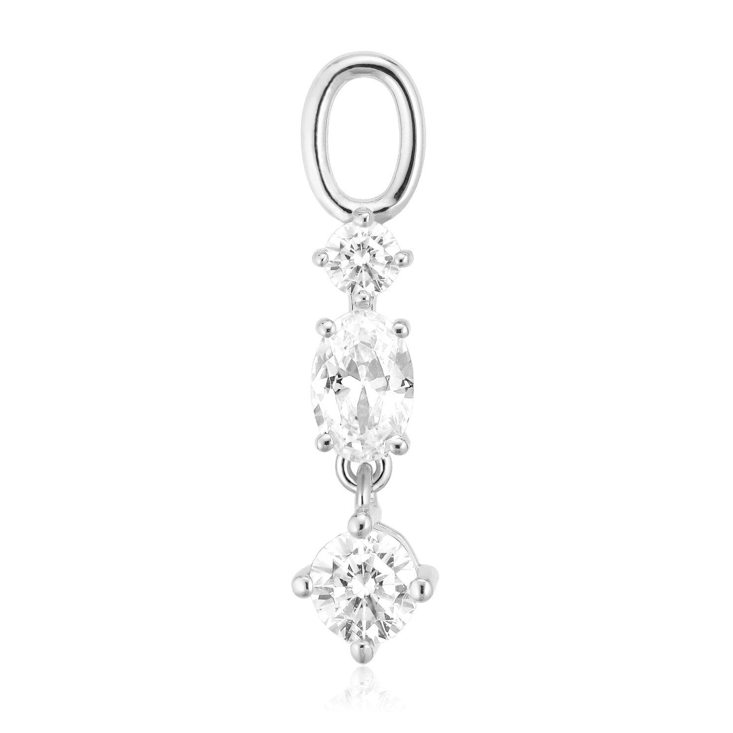 Sif Jakobs Pendolo Tre Silver Cubic Zirconia Hoop Earring Charm