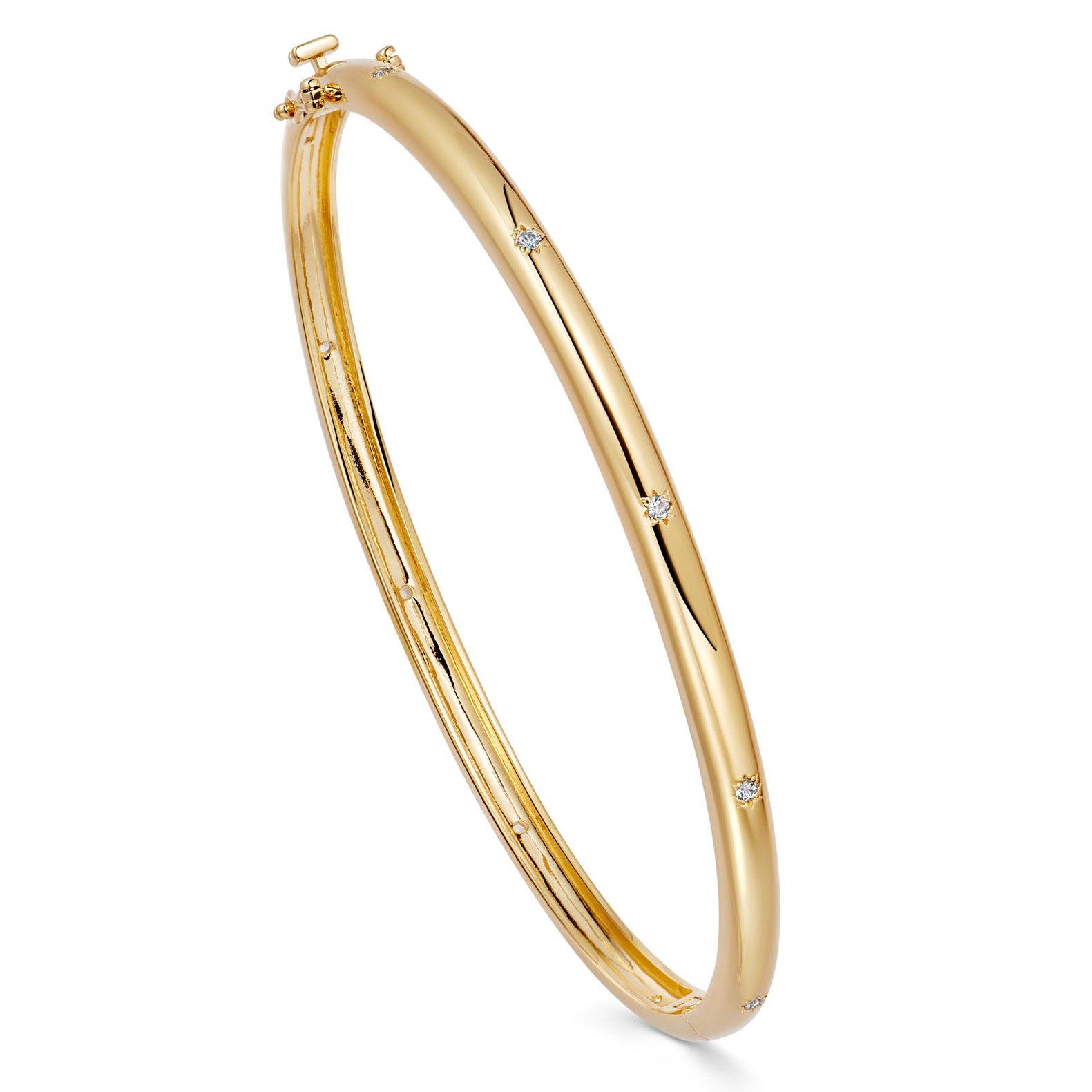 Astley Clarke Celestial 18ct Yellow Gold Vermeil White Sapphire Bangle