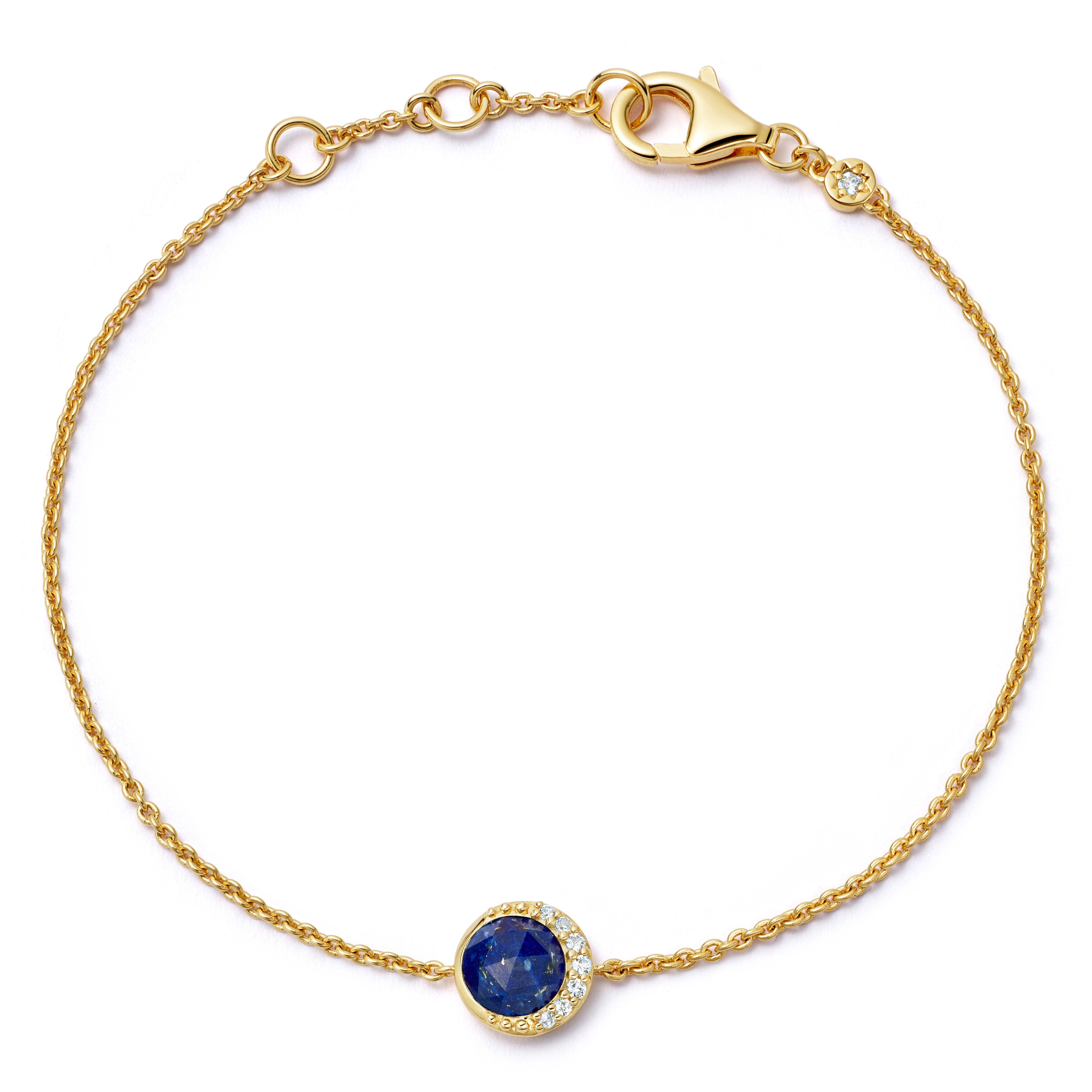 Astley Clarke Luna 18ct Yellow Gold Plated Blue Lapis Bracelet