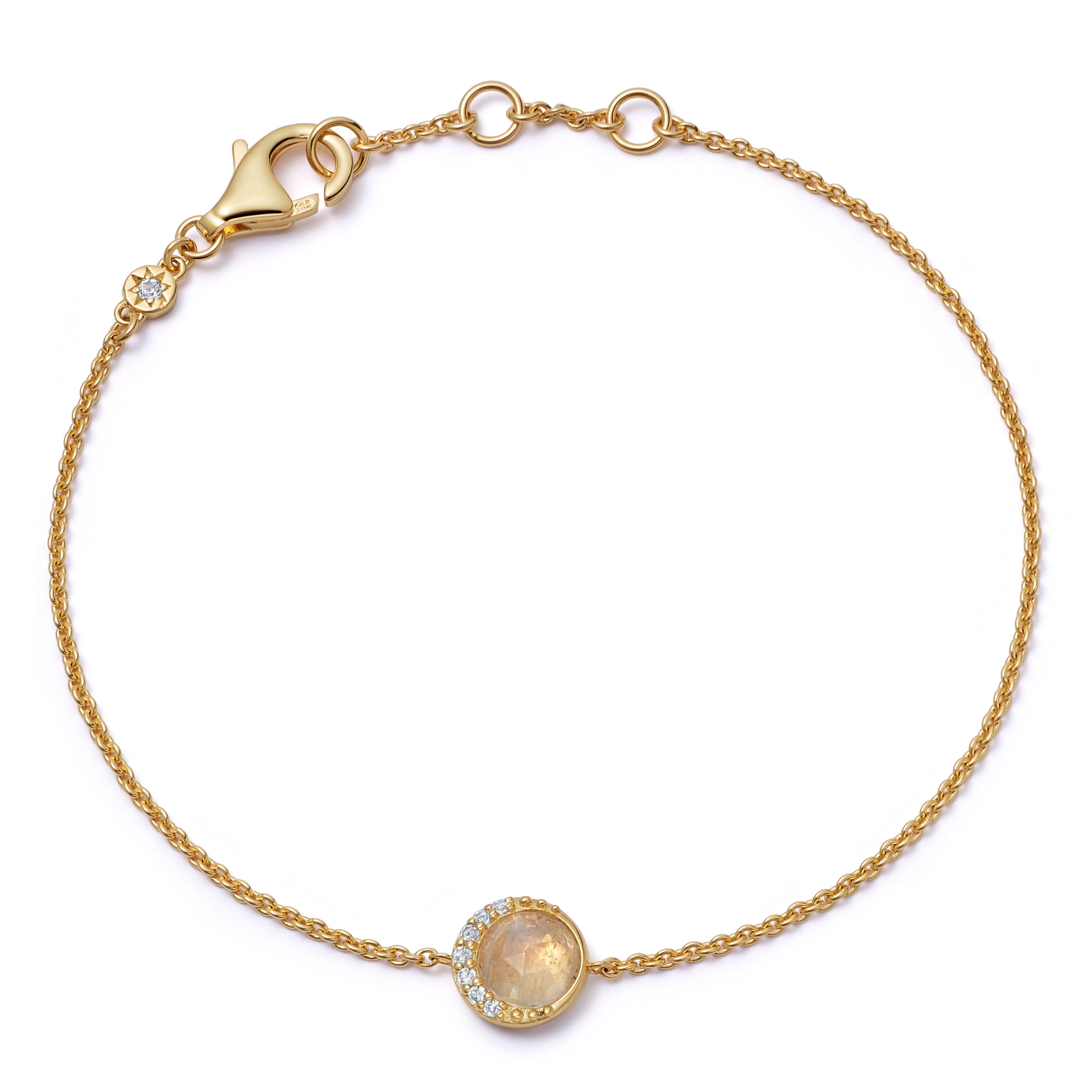 Astley Clarke Luna 18ct Yellow Gold Plated Moonstone Bracelet