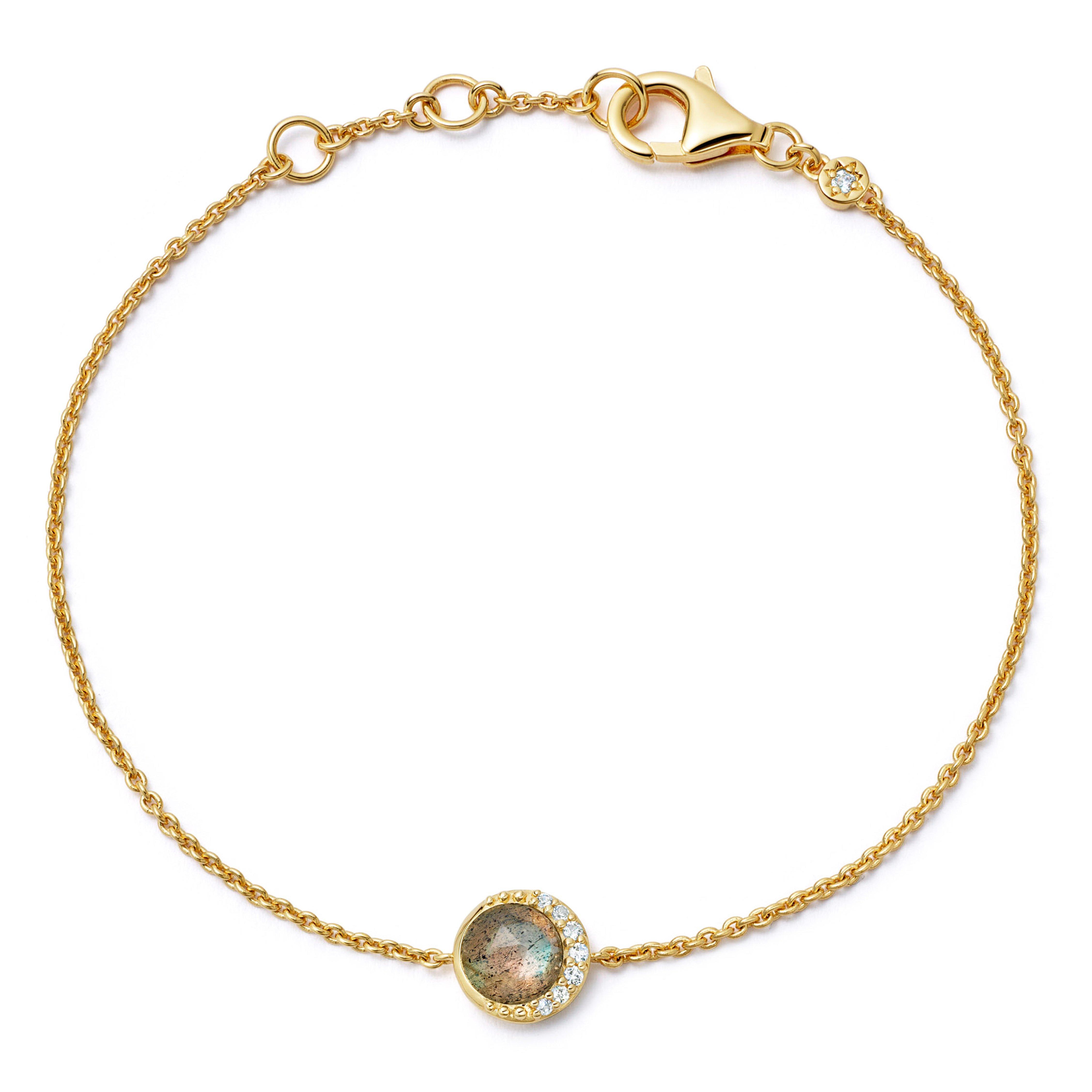 Astley Clarke Luna 18ct Yellow Gold Plated Labradorite Bracelet