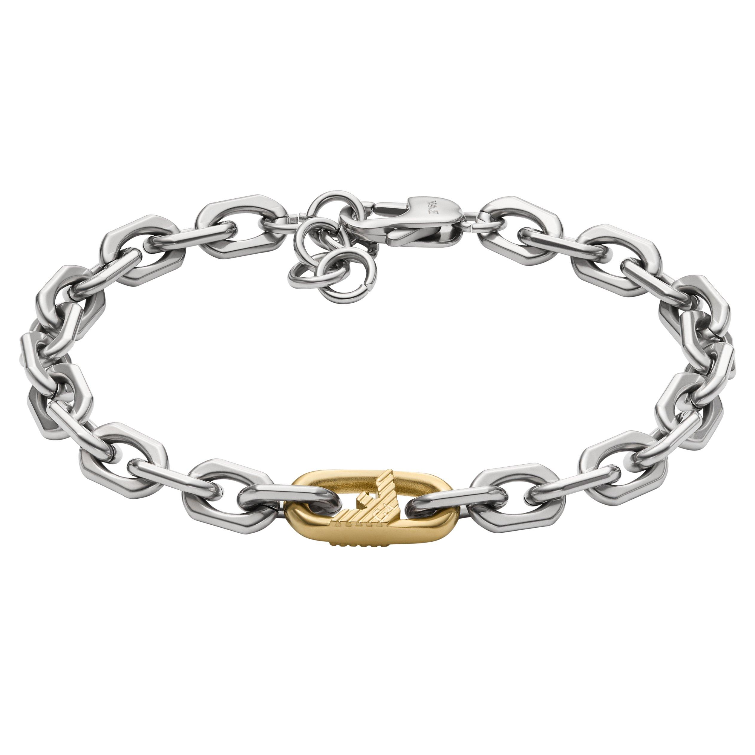 Emporio Armani Stainless Steel and Yellow Gold Plated Bracelet