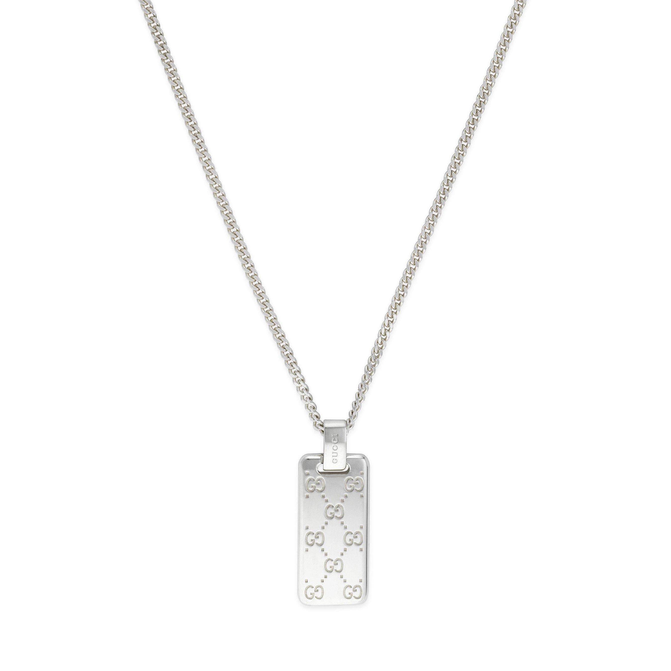 Gucci Signature Silver Necklace 0146038 Beaverbrooks the Jewellers