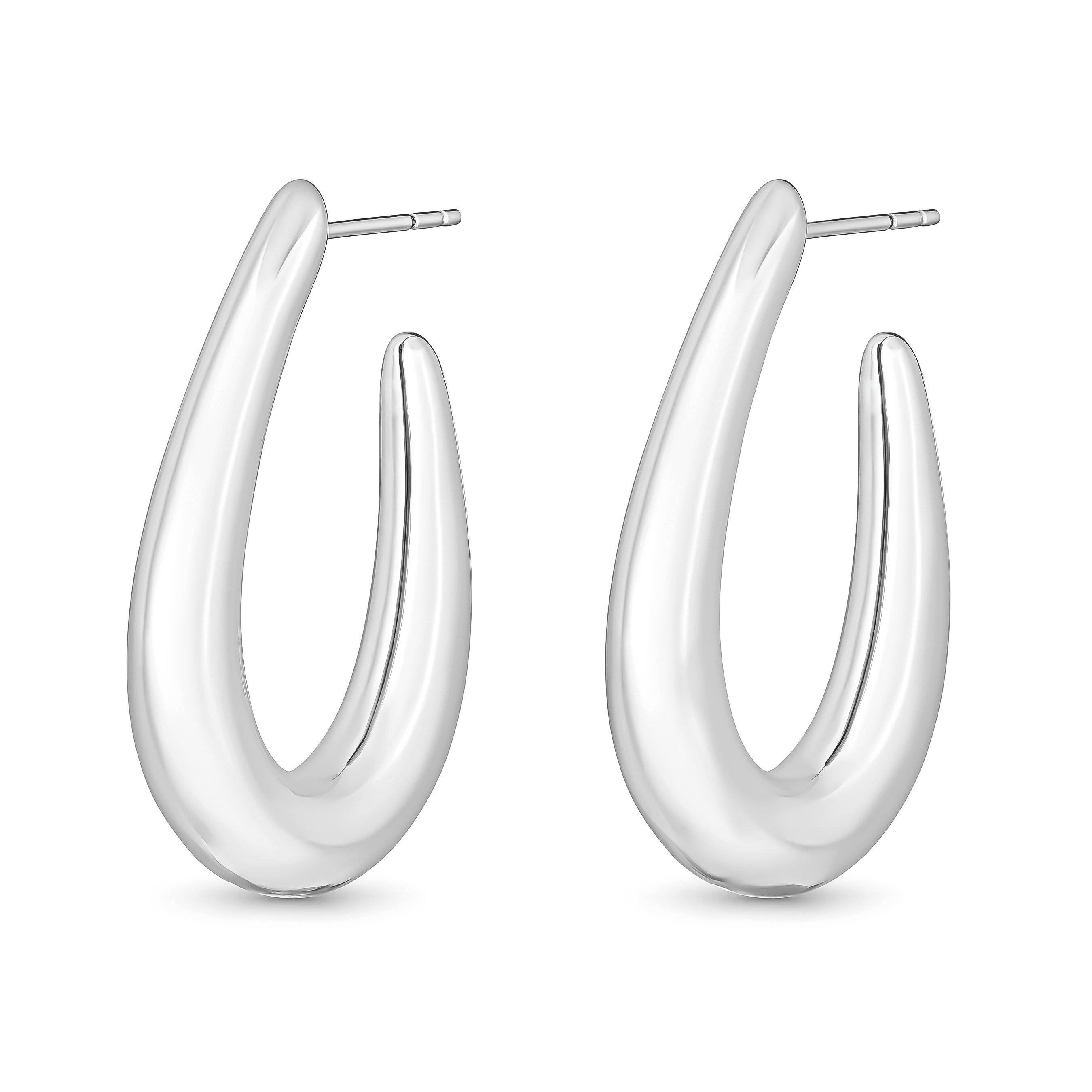 Sif Jakobs Goccia Pianura Silver Hoop Earrings | 0146049