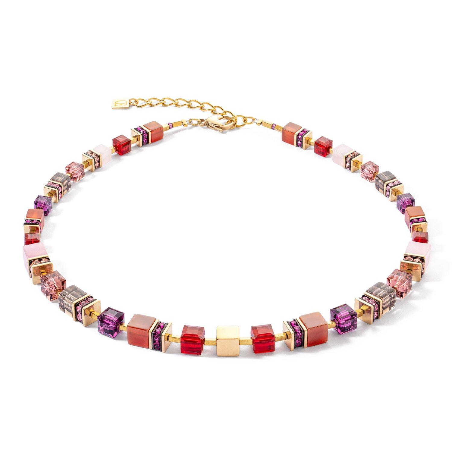 Coeur De Lion GeoCUBE Yellow Gold Tone Necklace
