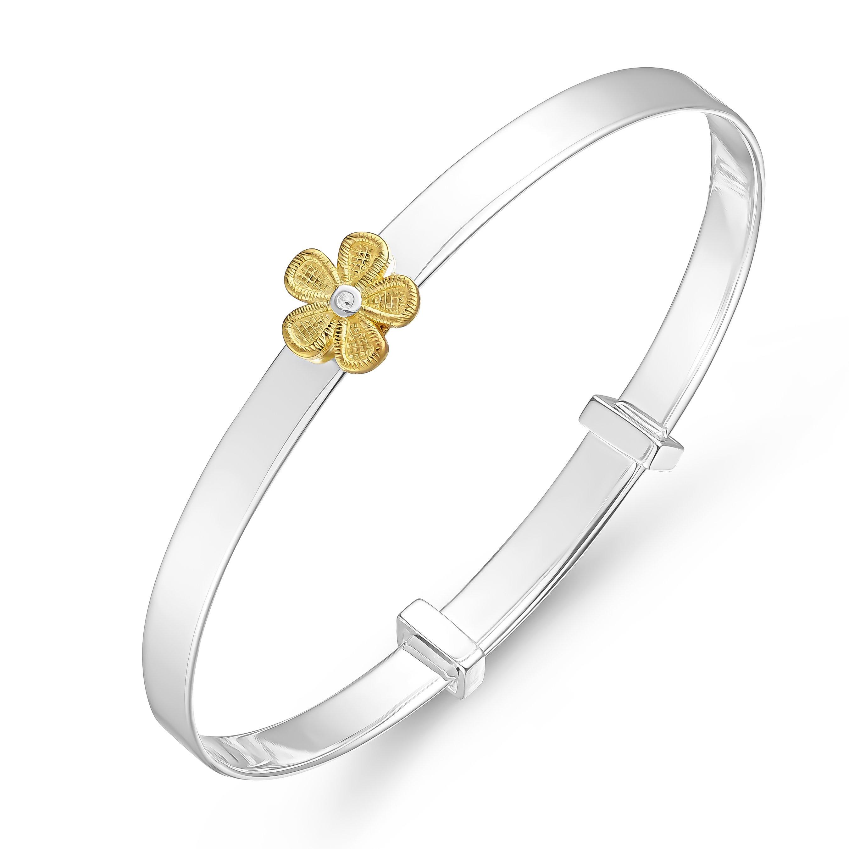 Beaverbrooks Mini B Sterling Silver Yellow Gold Plated Diamond