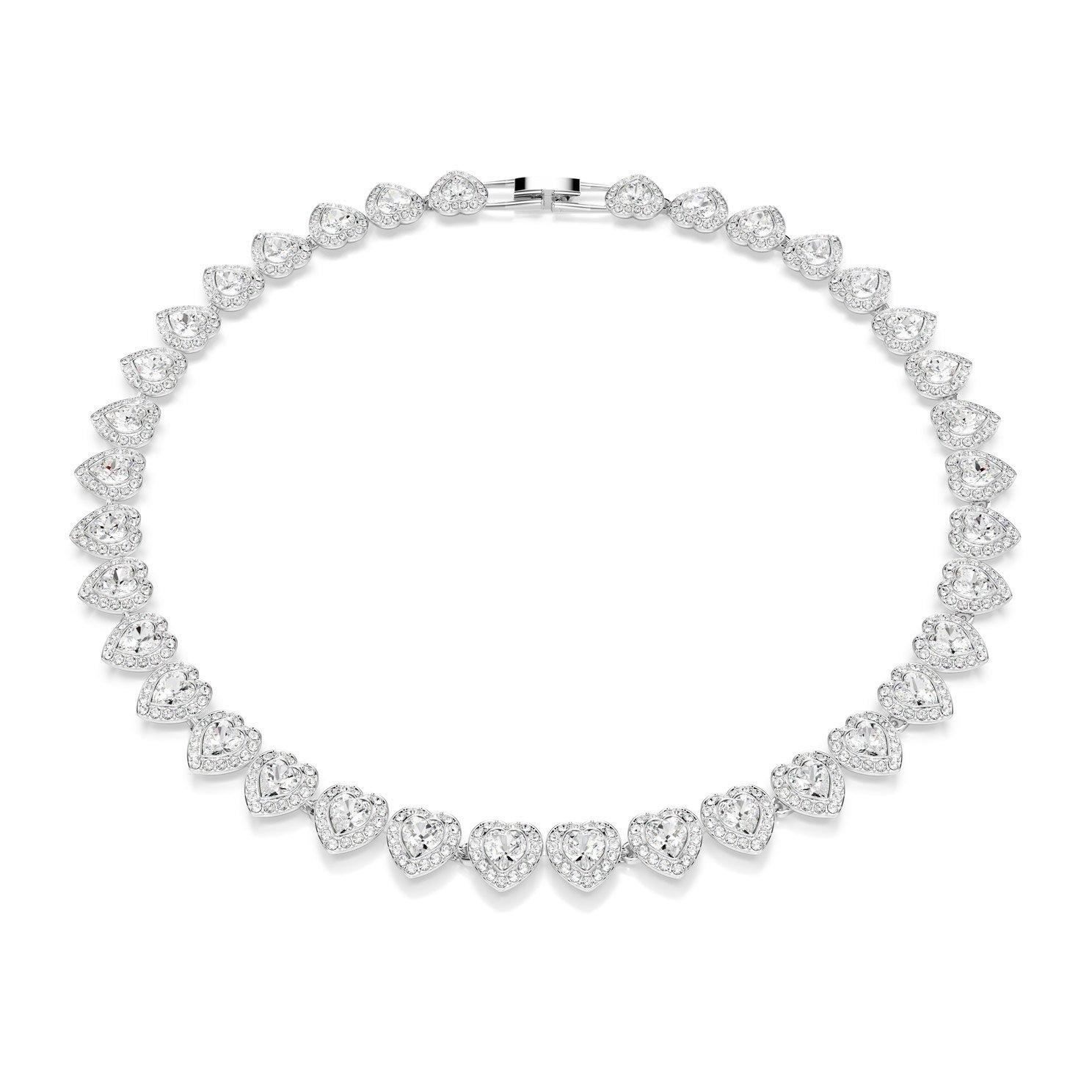 Swarovski Ariana Grande Silver Crystal Heart Tennis Necklace