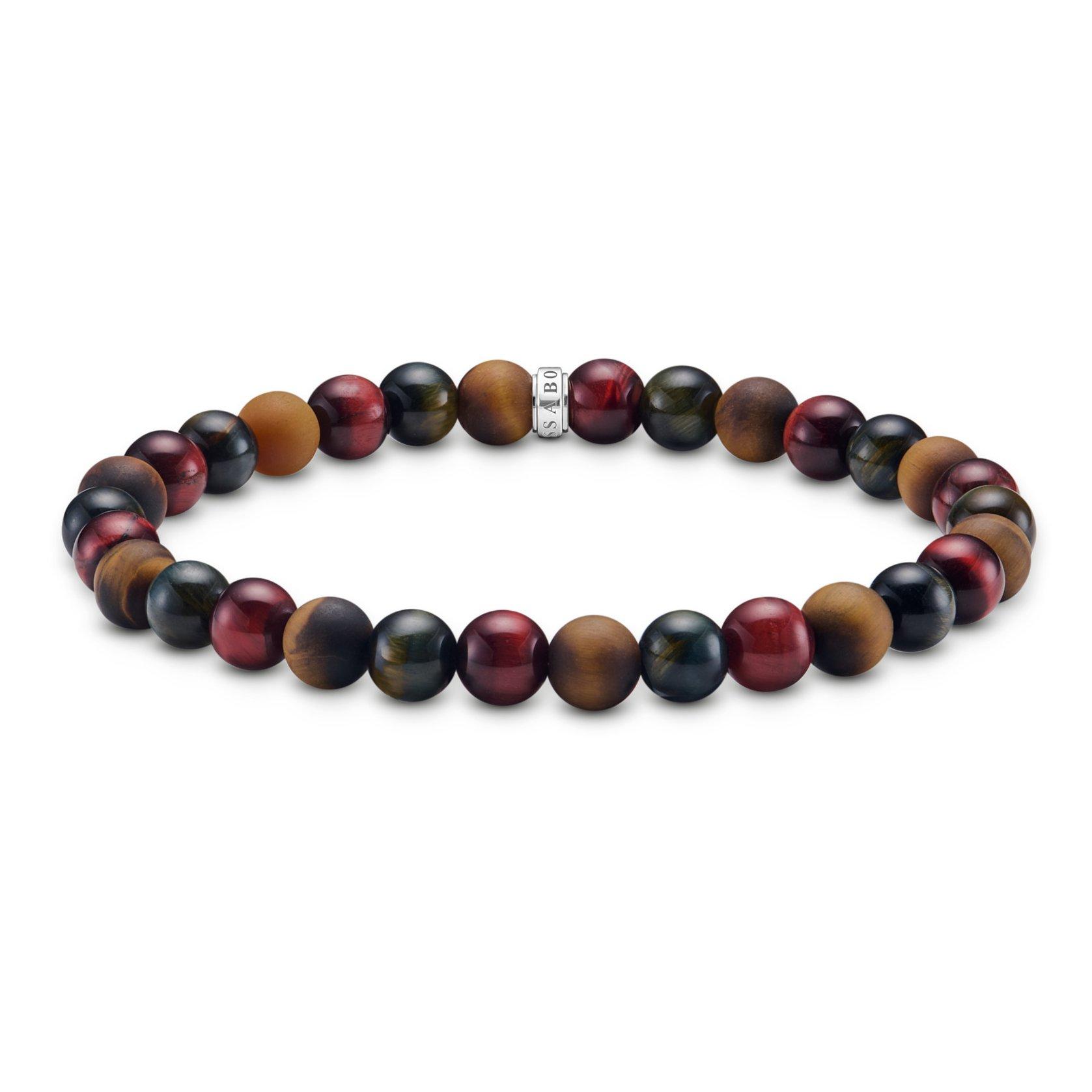 Thomas Sabo Talisman Silver 19cm Brown Obsidian Tigers Eye Bracelet