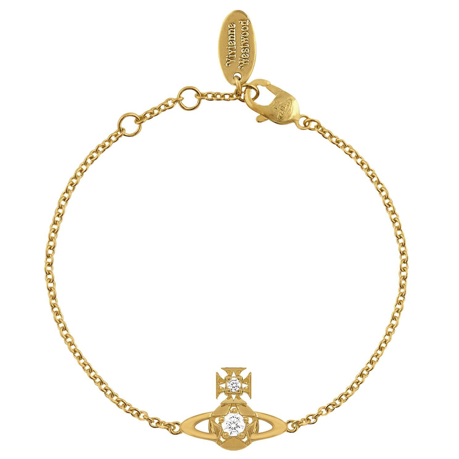 Vivienne Westwood Lee Yellow Gold Tone Cubic Zirconia Bracelet