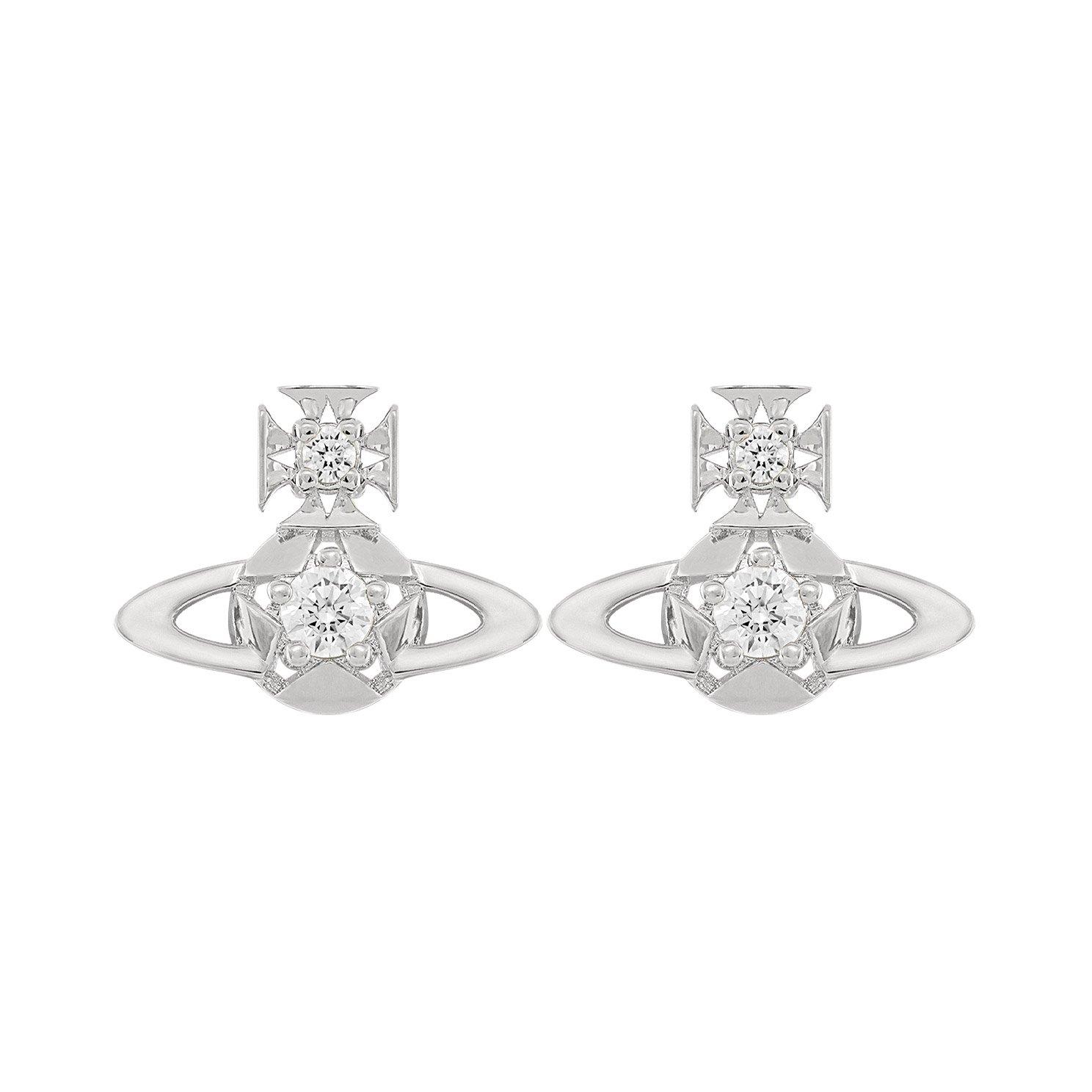 Vivienne Westwood Lee Silver Cubic Zirconia Stud Earrings