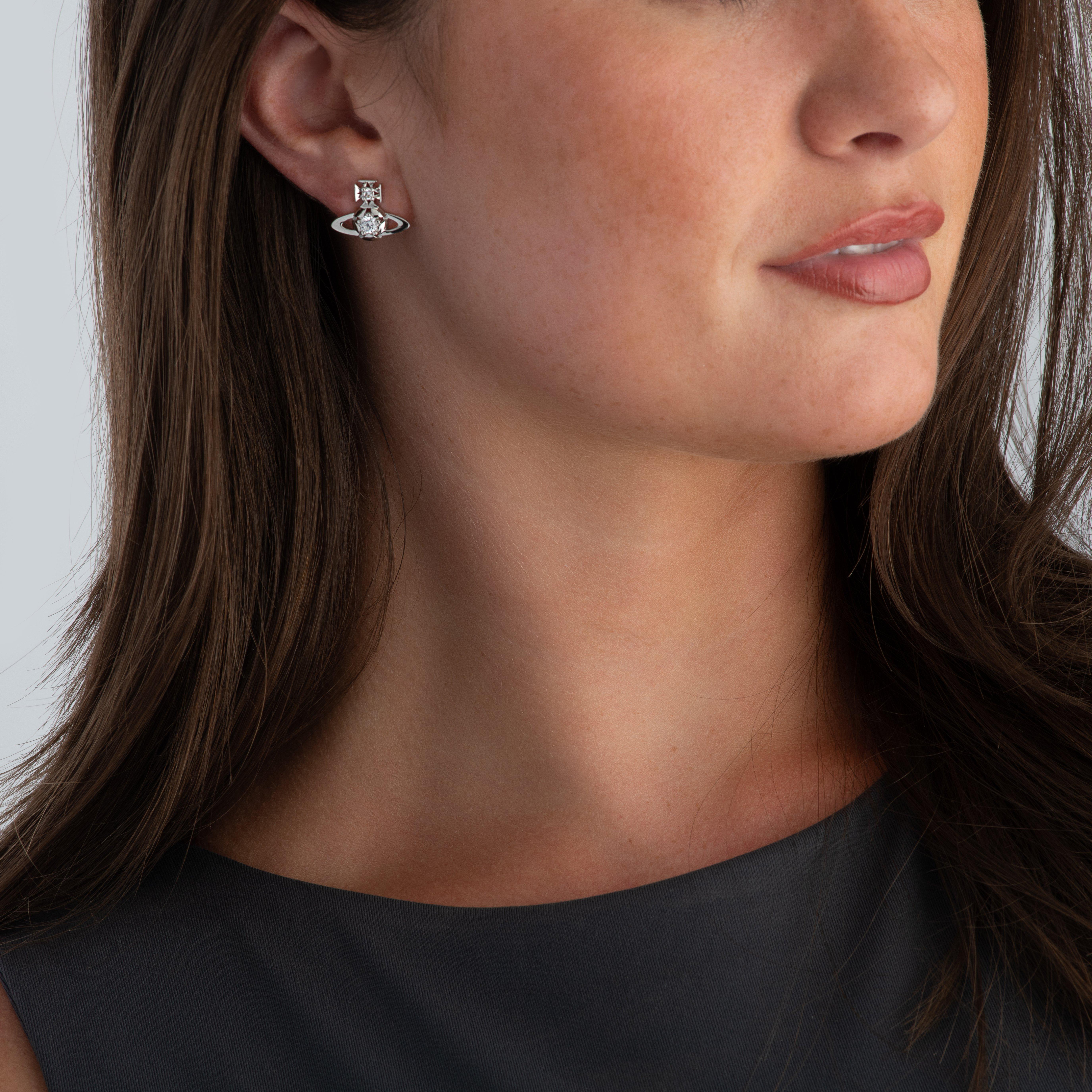 Vivienne Westwood Lee Silver Cubic Zirconia Stud Earrings